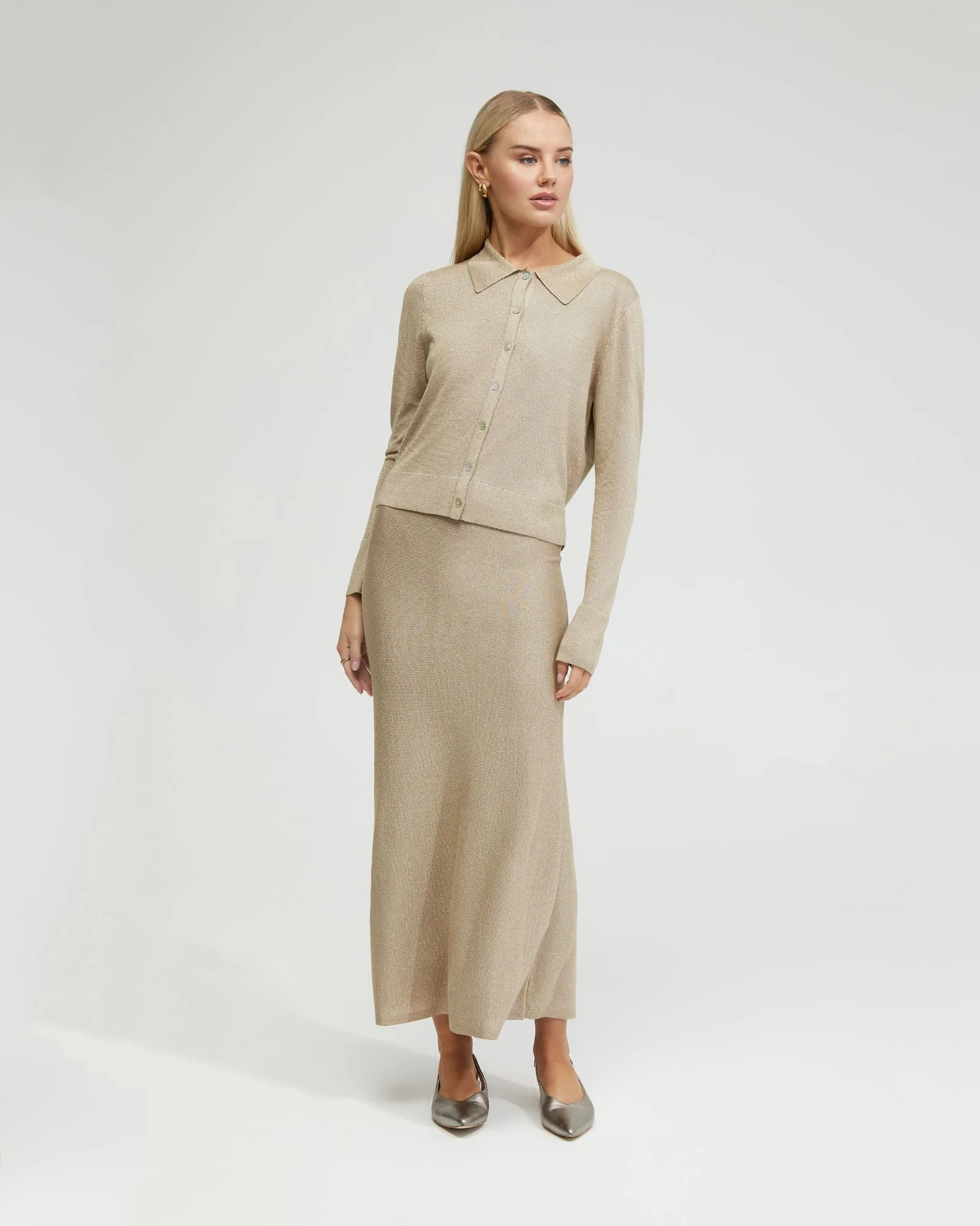 Aggie Knitted Metallic Cardigan - Image 5