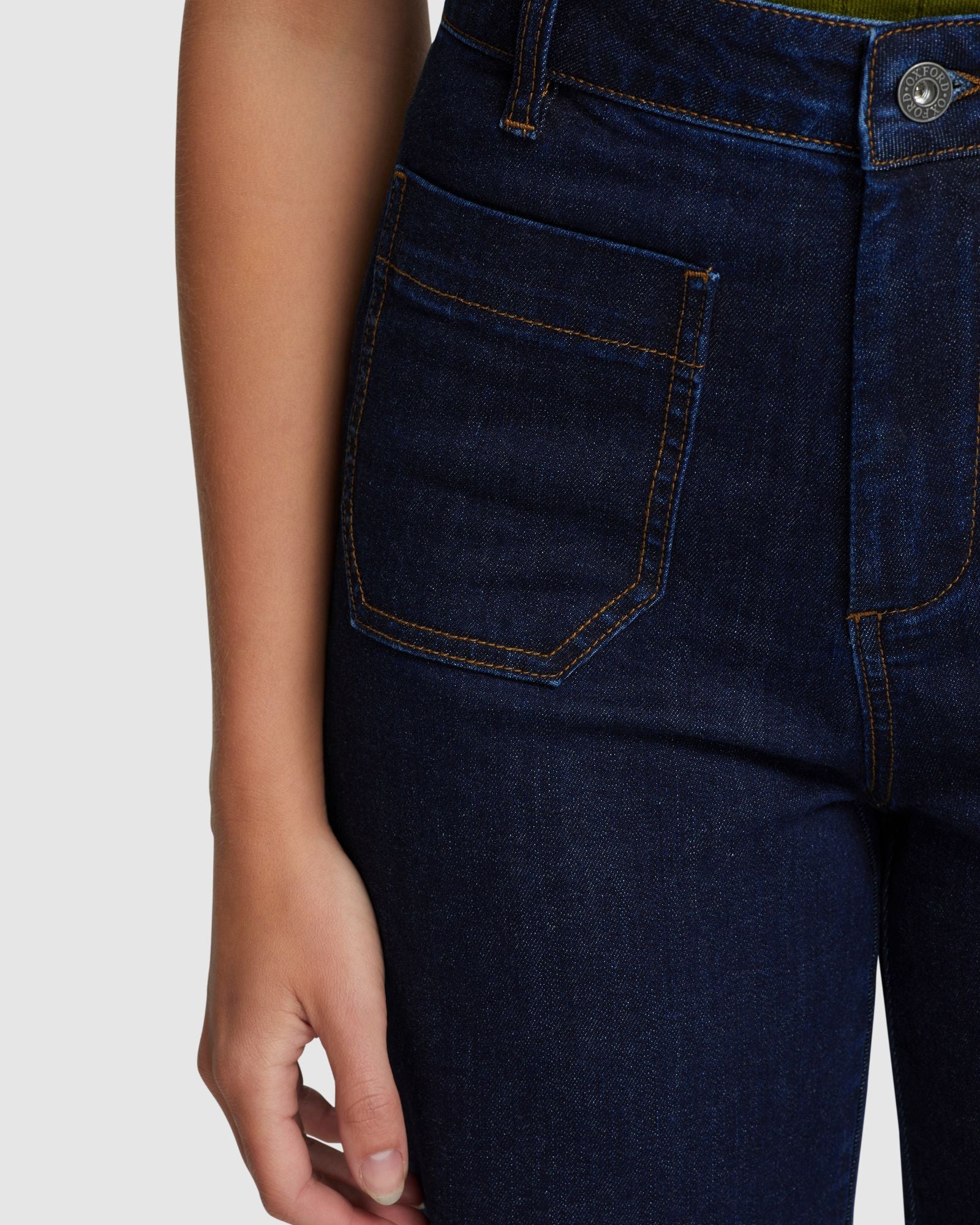 Alexa Patch Pocket Wide Leg Jeans - Image 6