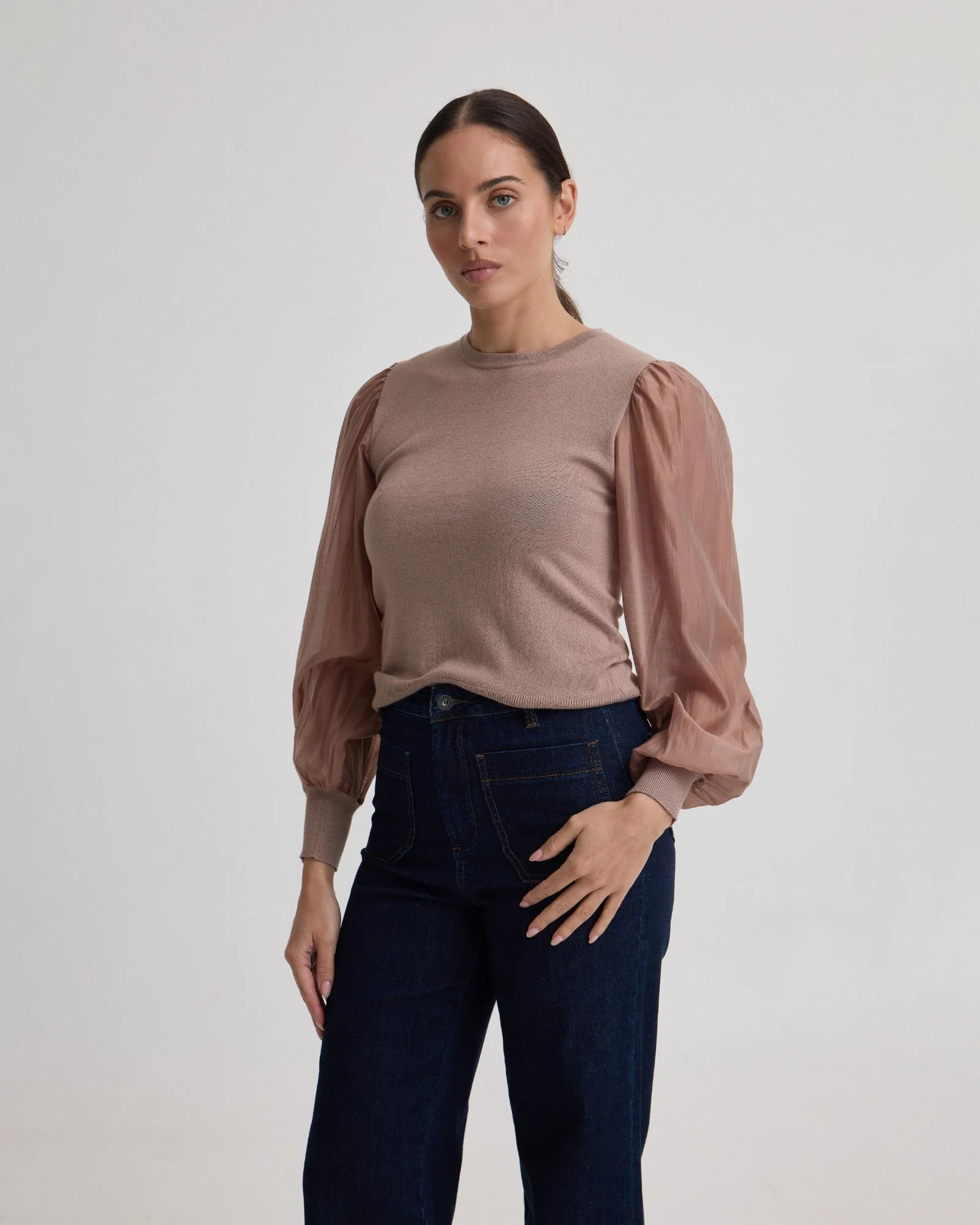 Alice Contrast Sleeve Knit - Image 2
