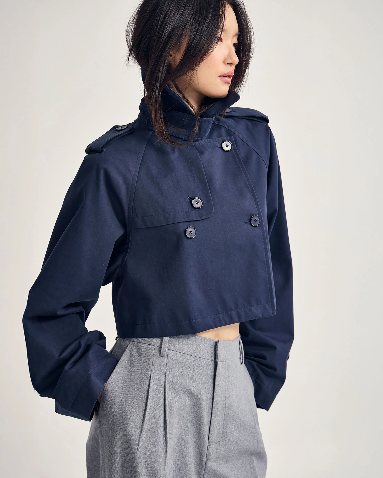 Annalise Crop Trench Jacket - Image 2