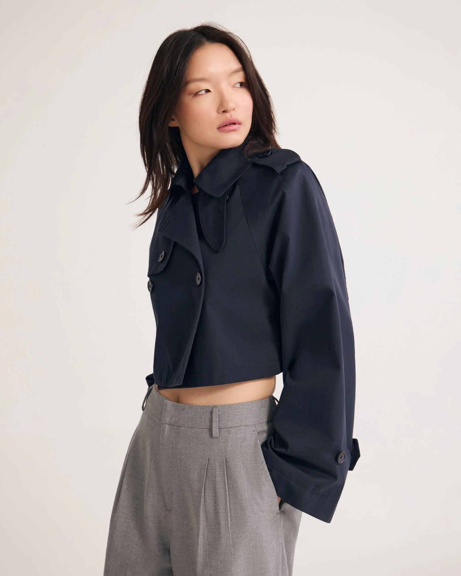Annalise Crop Trench Jacket - Image 3