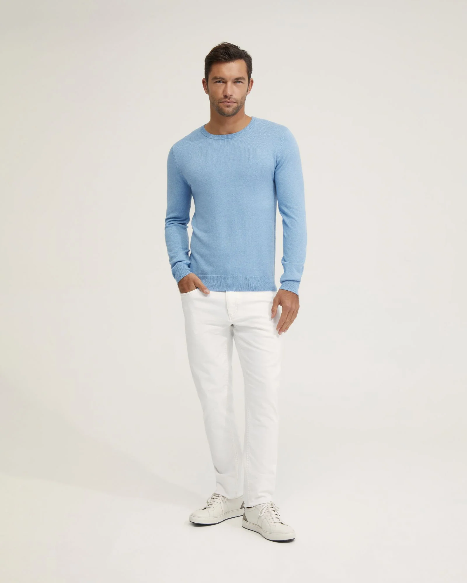 Basic Crew Neck Cashmere Blend Top