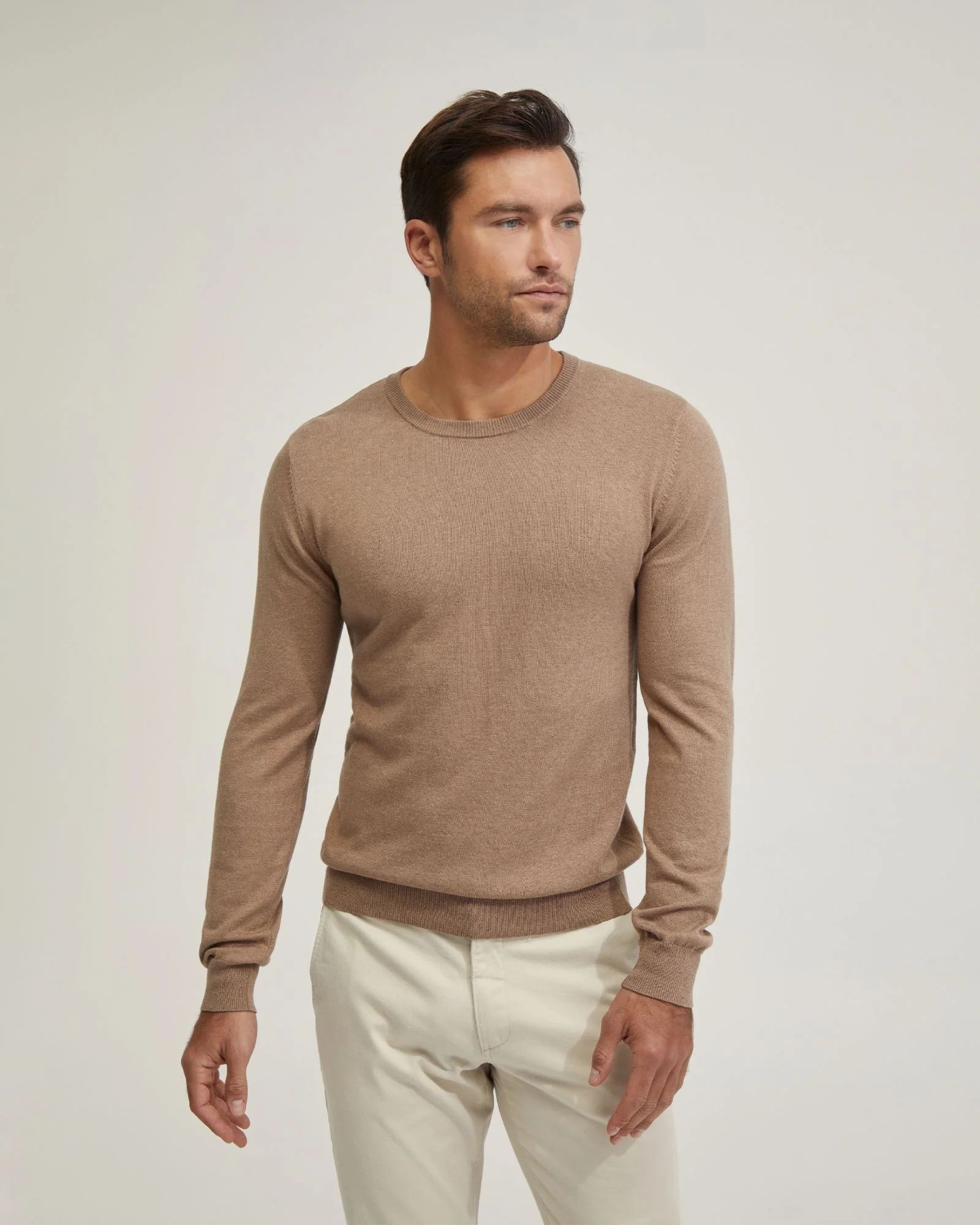 Basic Crew Neck Cashmere Blend Top - Image 11