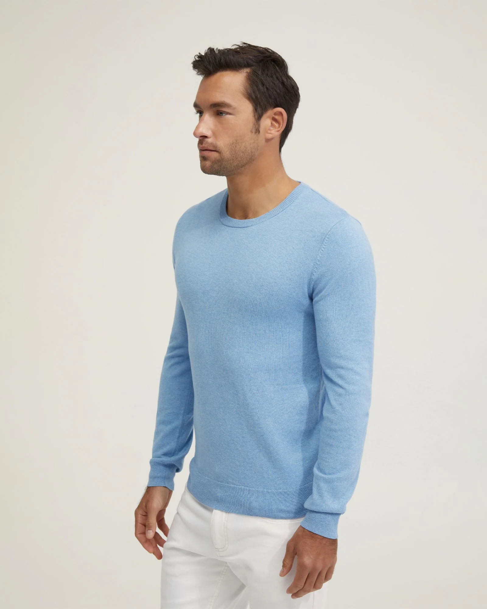 Basic Crew Neck Cashmere Blend Top - Image 2