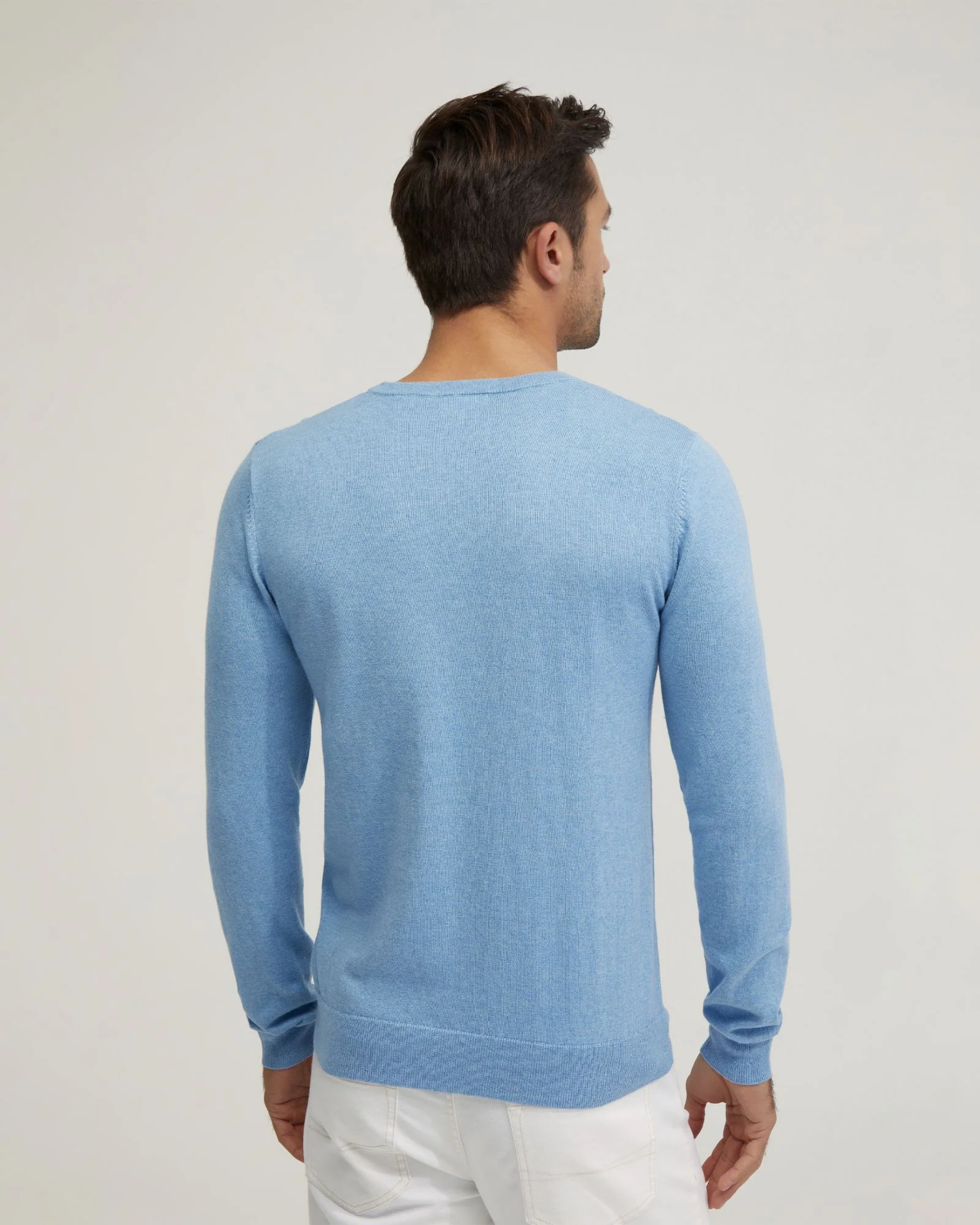Basic Crew Neck Cashmere Blend Top - Image 3
