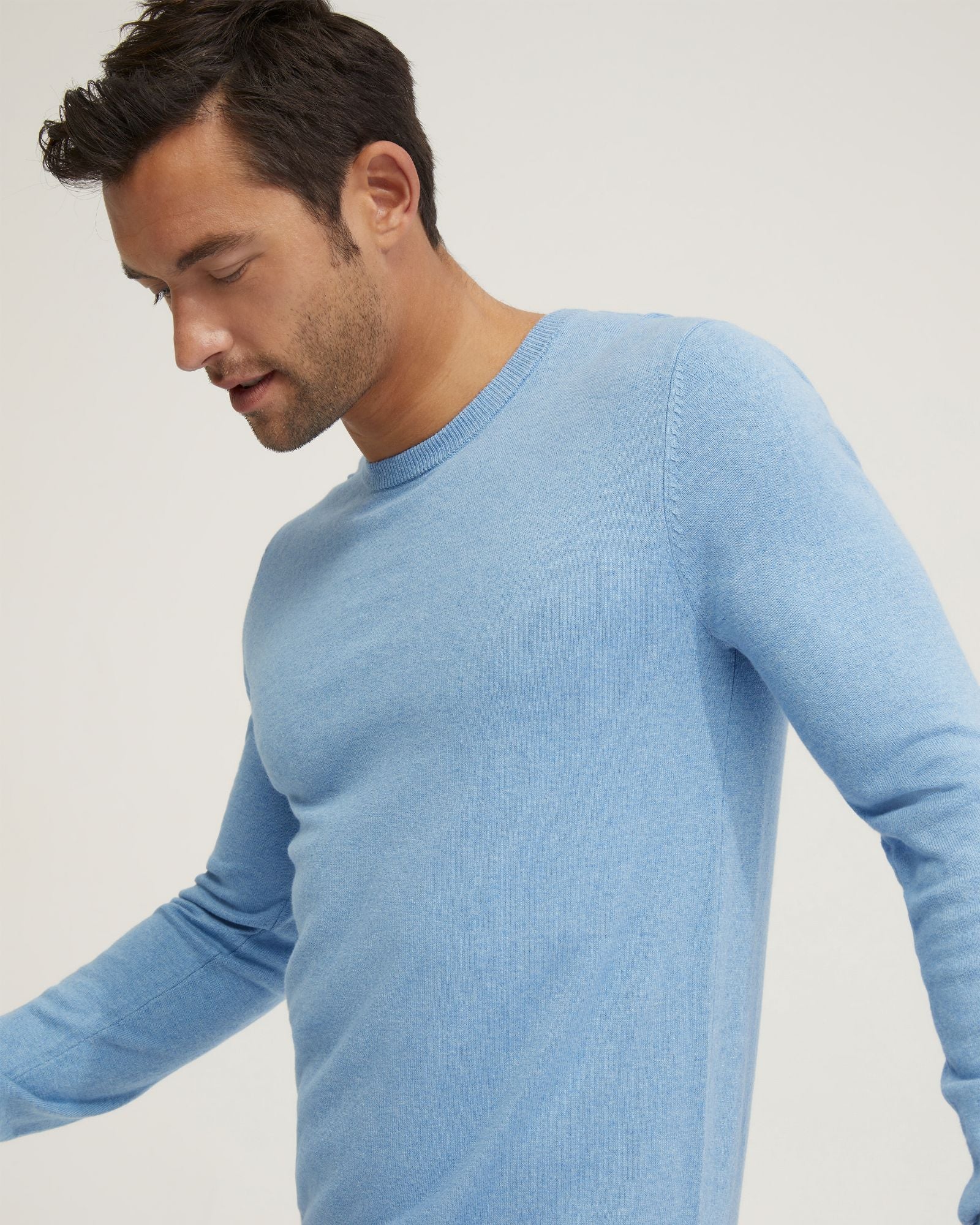 Basic Crew Neck Cashmere Blend Top - Image 4