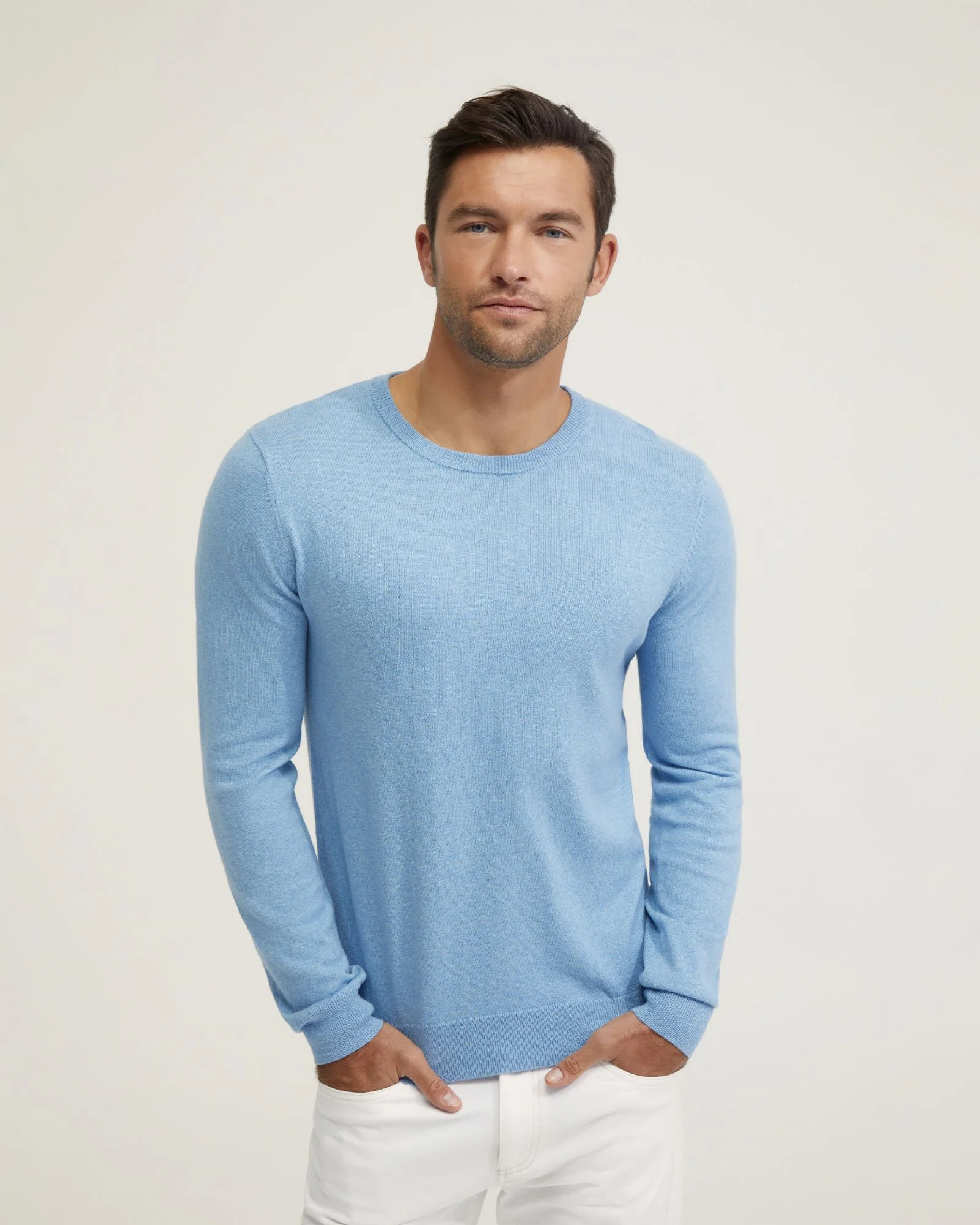 Basic Crew Neck Cashmere Blend Top - Image 5