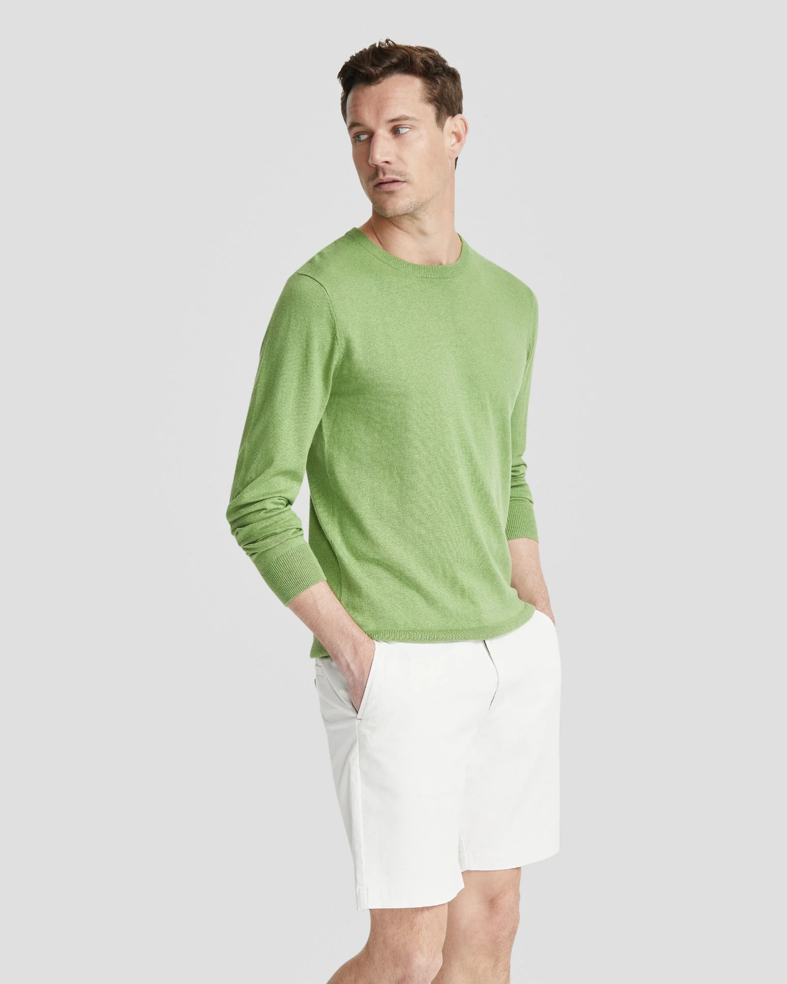 Basic Crew Neck Cashmere Blend Top - Image 14