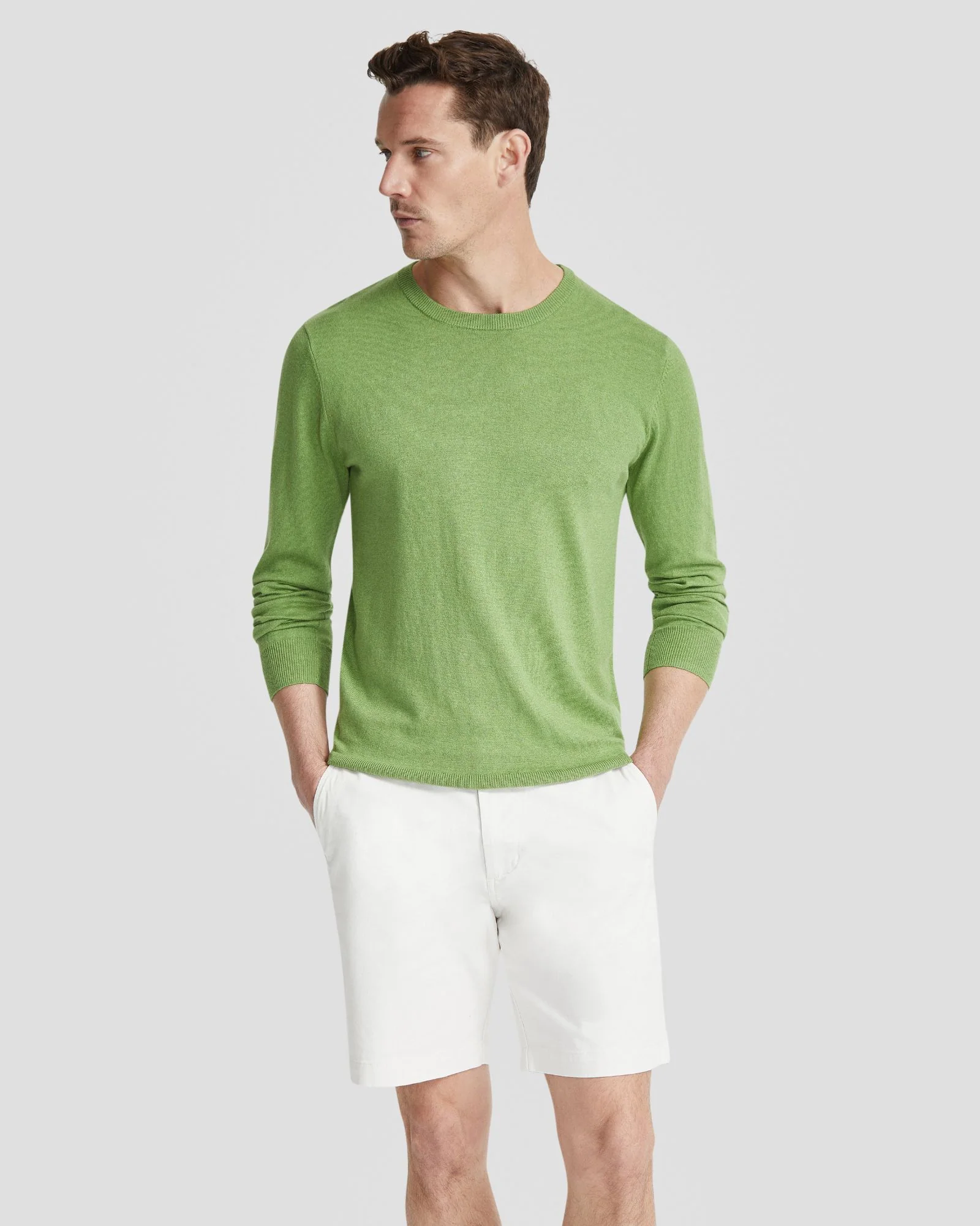 Basic Crew Neck Cashmere Blend Top - Image 17