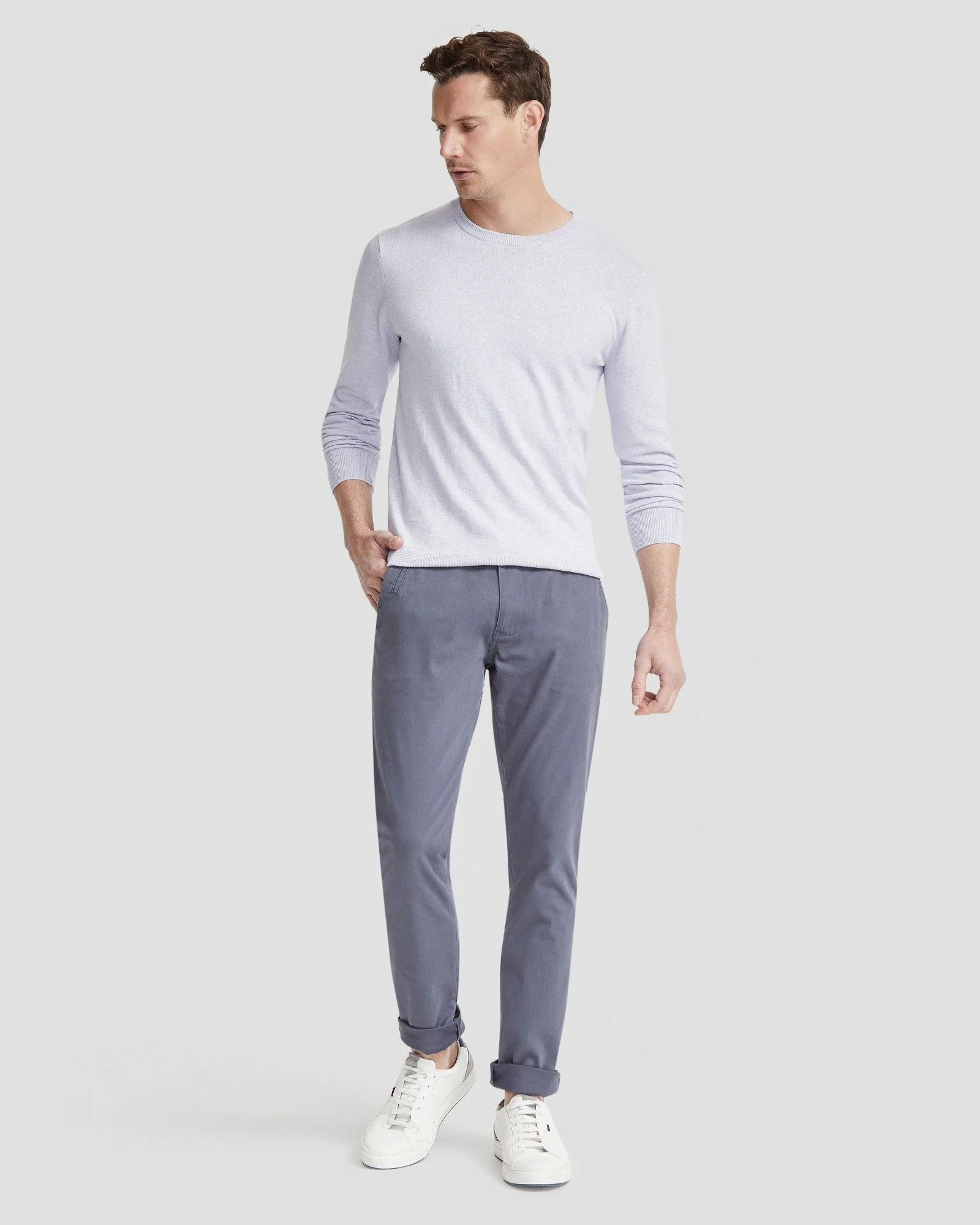 Basic Crew Neck Cashmere Blend Top - Image 19