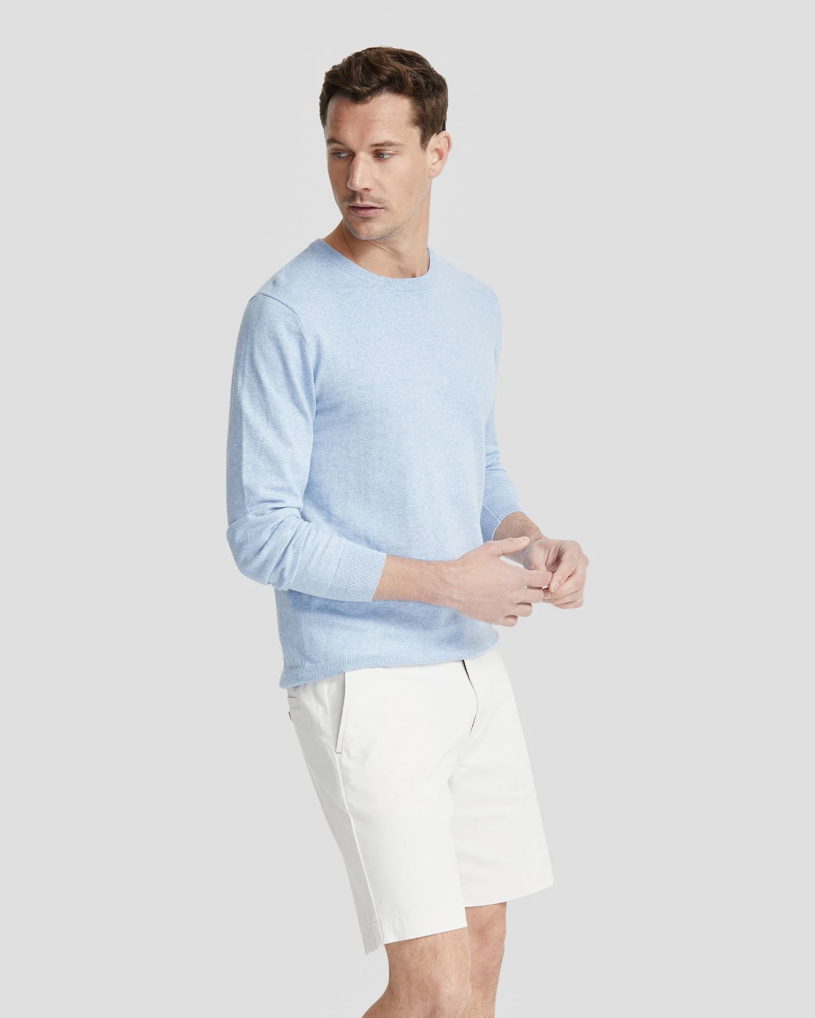 Basic Crew Neck Cashmere Blend Top - Image 2
