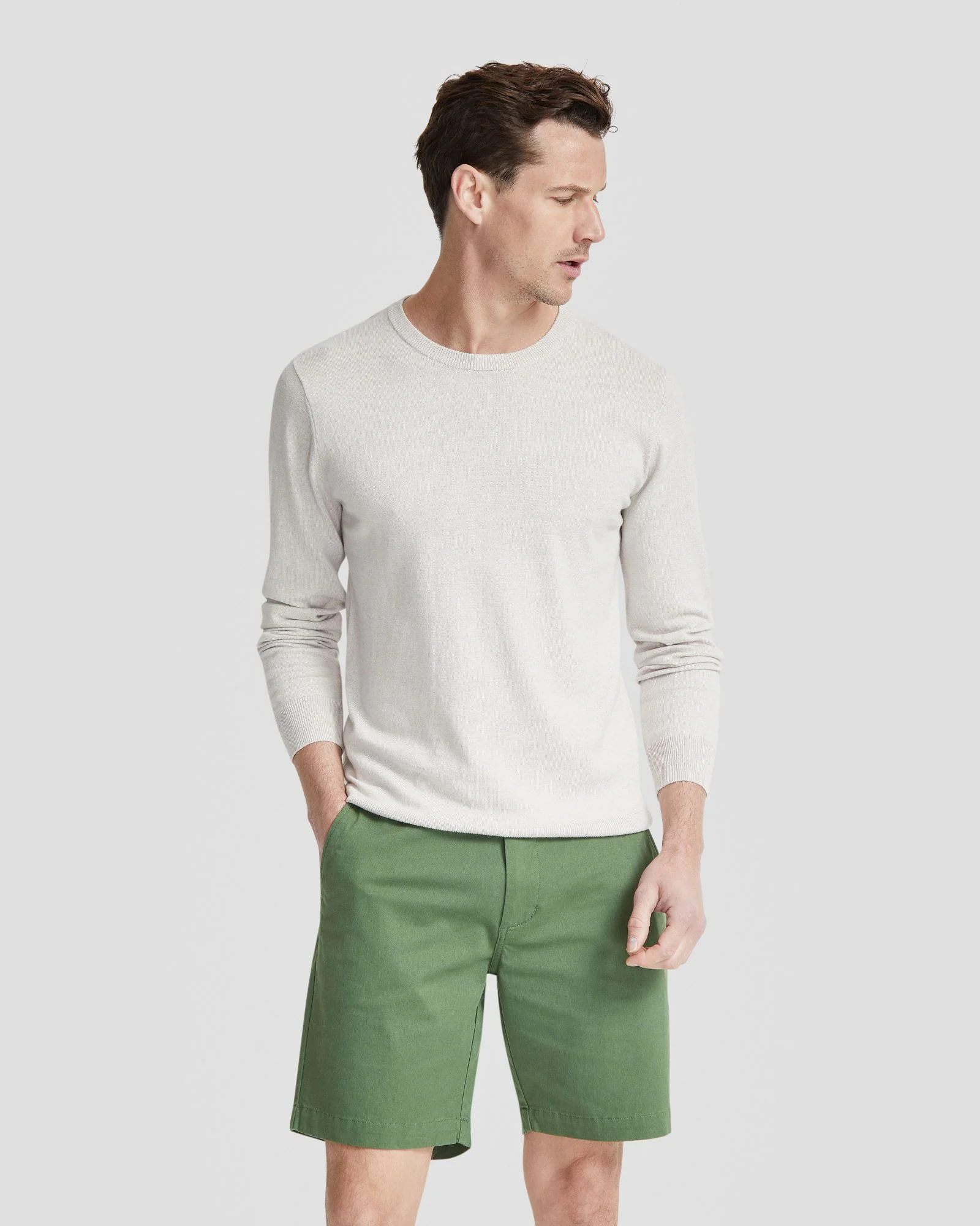 Basic Crew Neck Cashmere Blend Top - Image 29