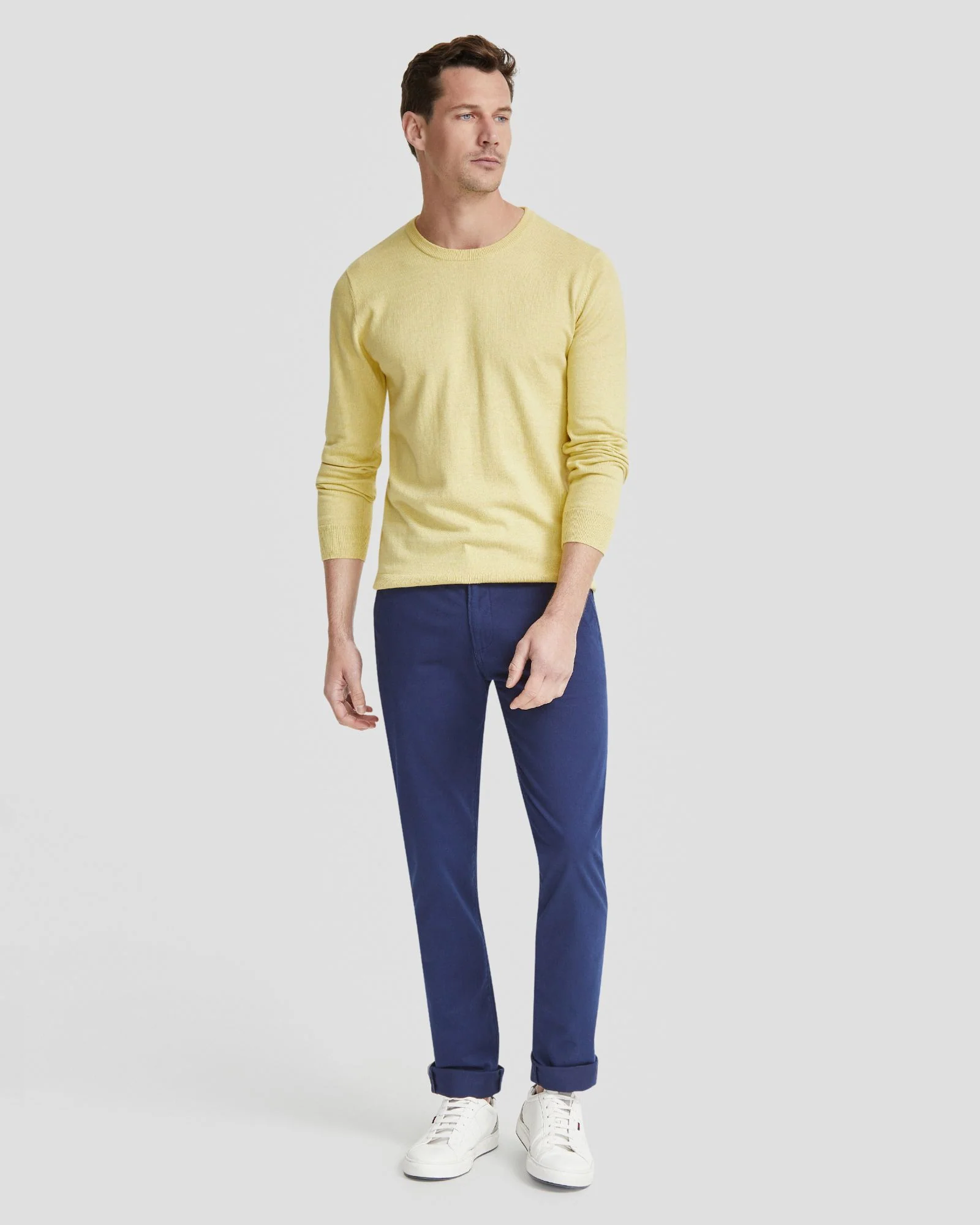 Basic Crew Neck Cashmere Blend Top - Image 31