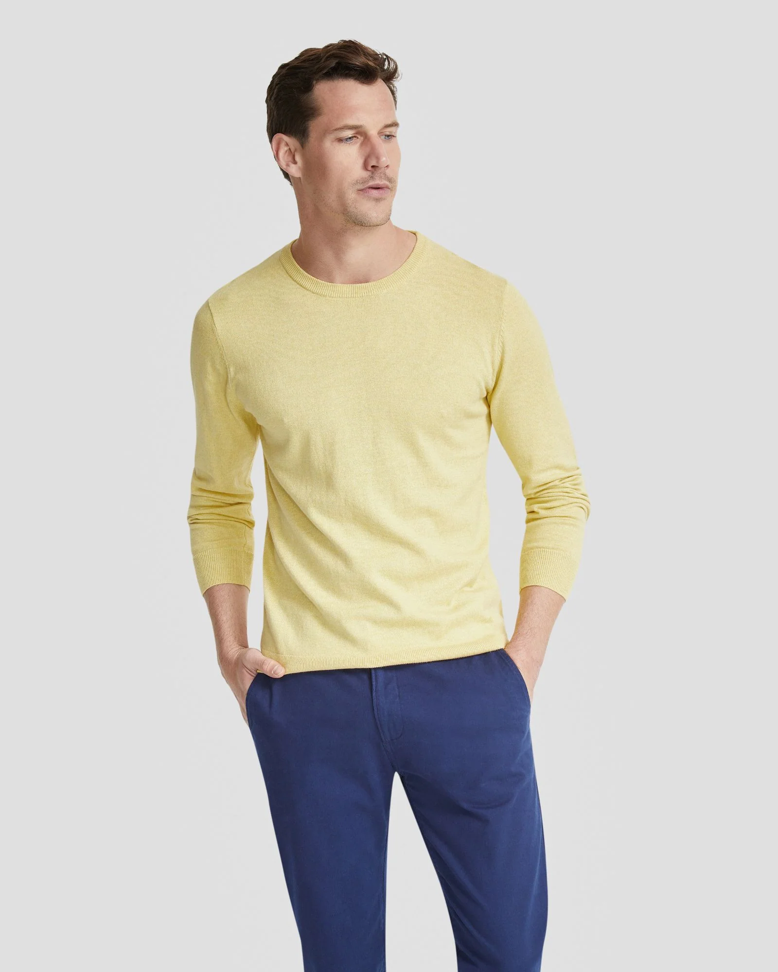 Basic Crew Neck Cashmere Blend Top - Image 35