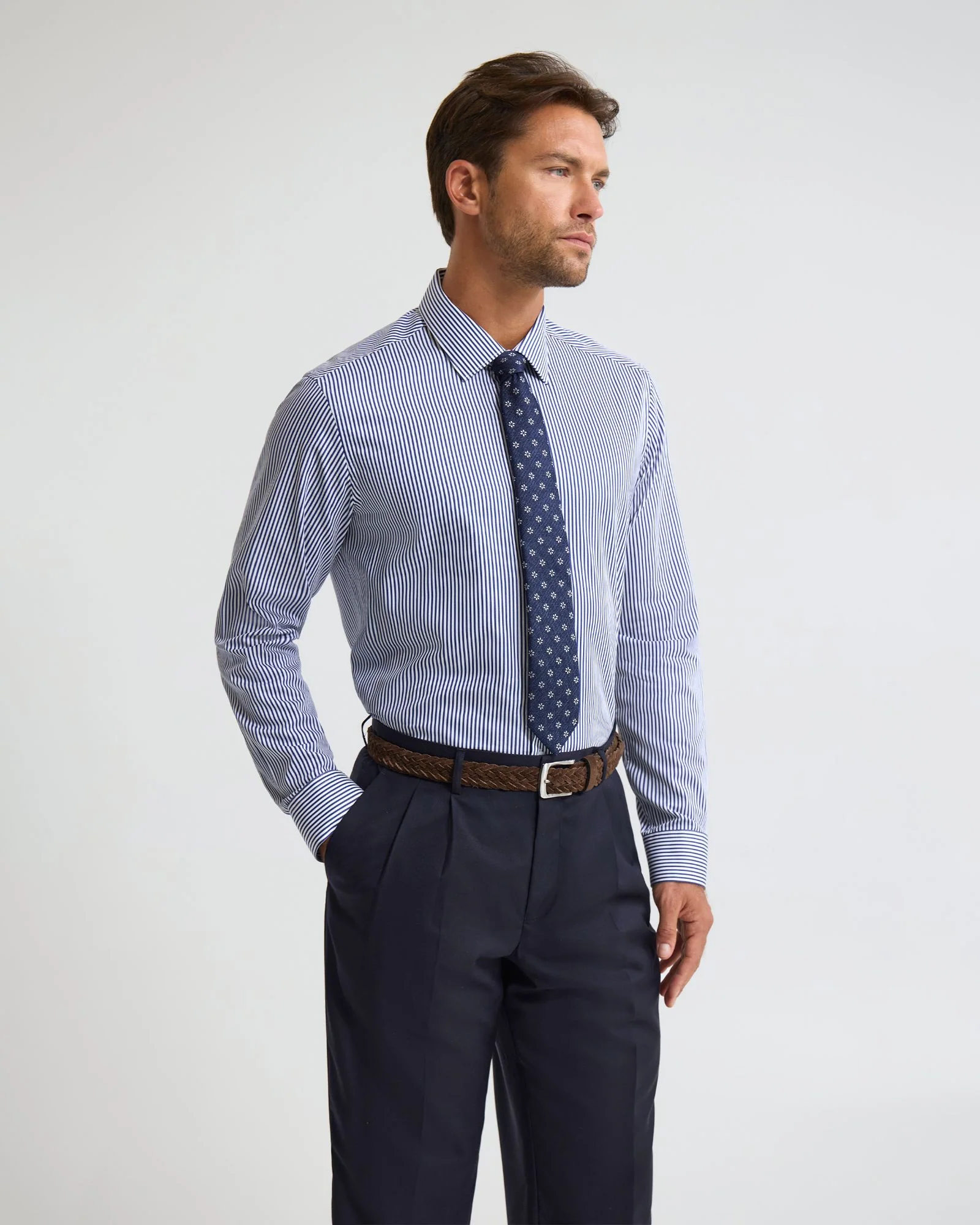 Beckton Stripe Slim Fit Luxury Shirt - Image 11