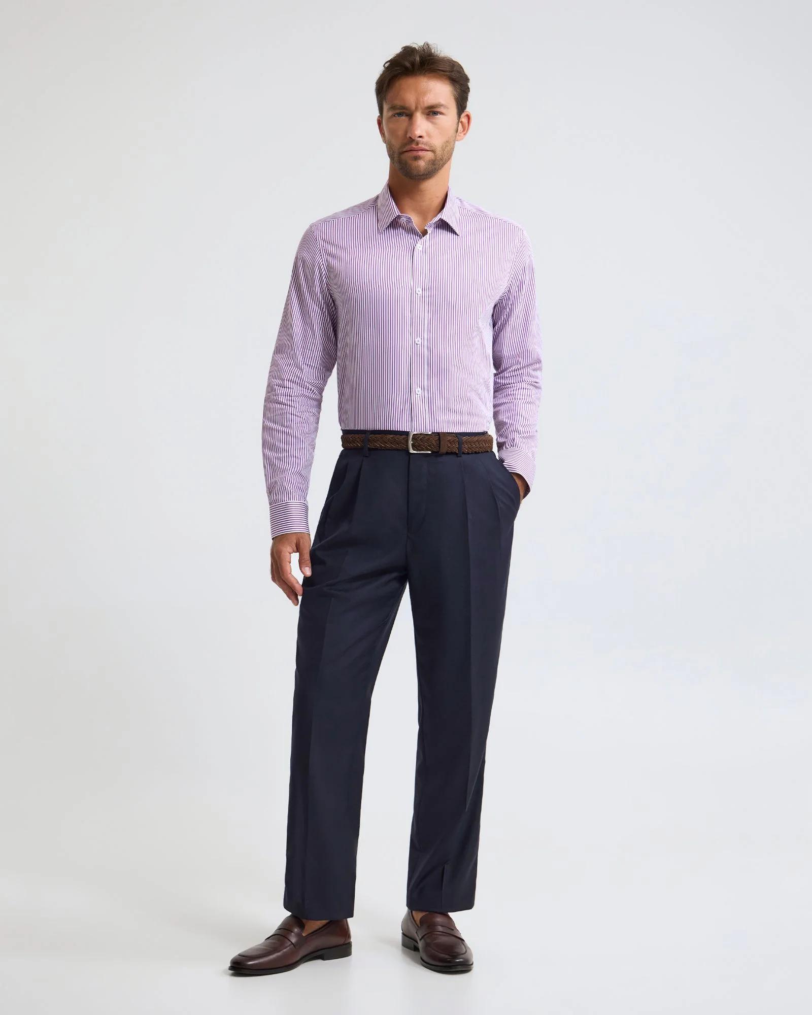 Beckton Stripe Slim Fit Luxury Shirt - Image 17