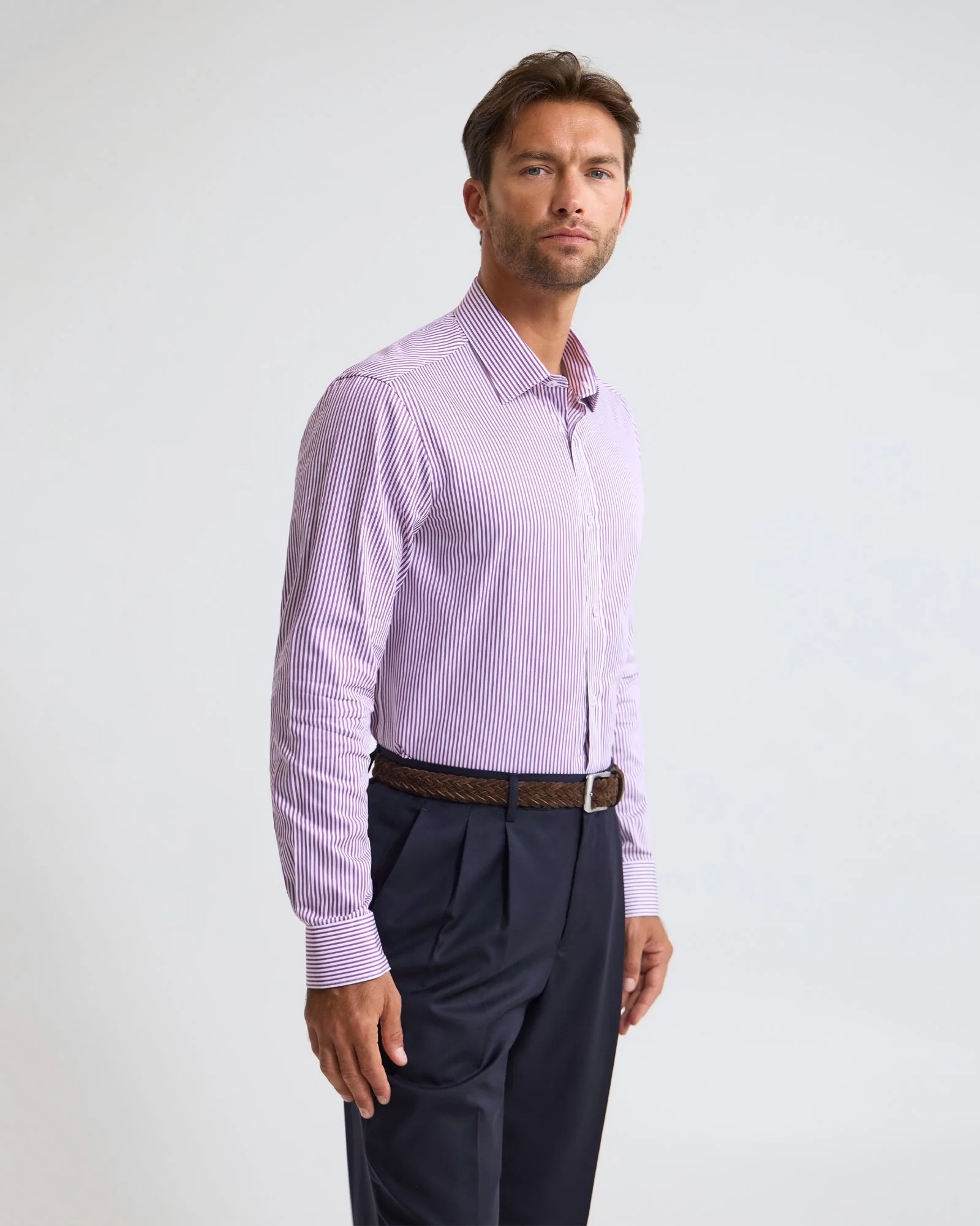 Beckton Stripe Slim Fit Luxury Shirt - Image 18