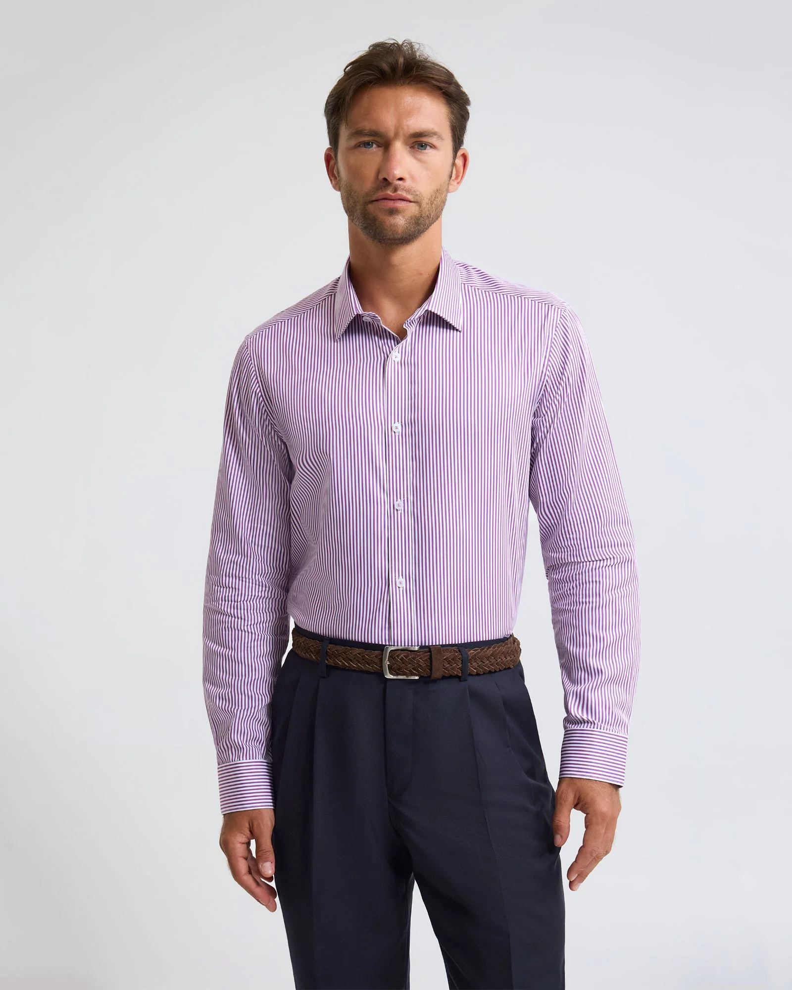 Beckton Stripe Slim Fit Luxury Shirt - Image 21