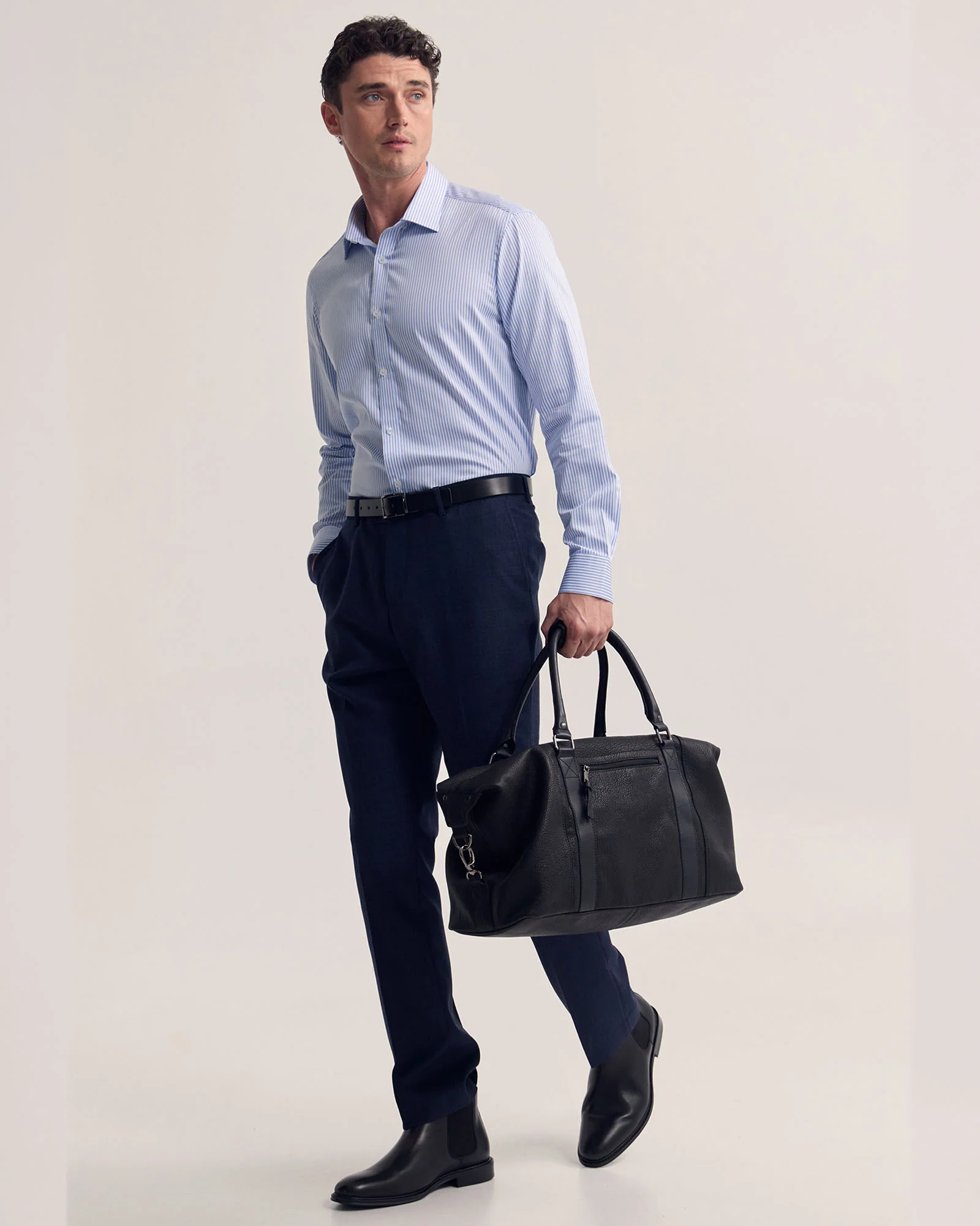 Beckton Stripe Slim Fit Luxury Shirt - Image 3