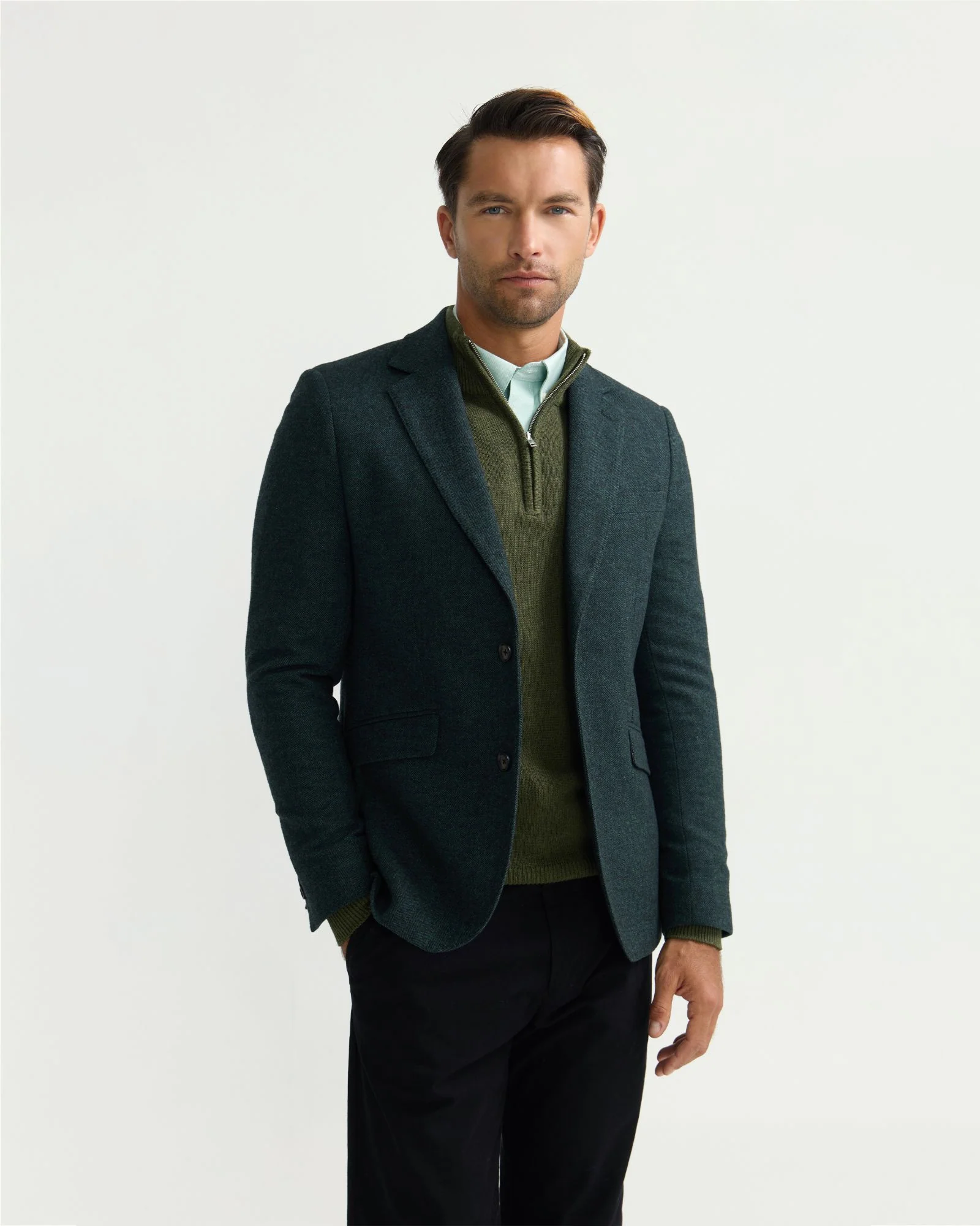 Blake Herringbone Wool Blazer - Image 10