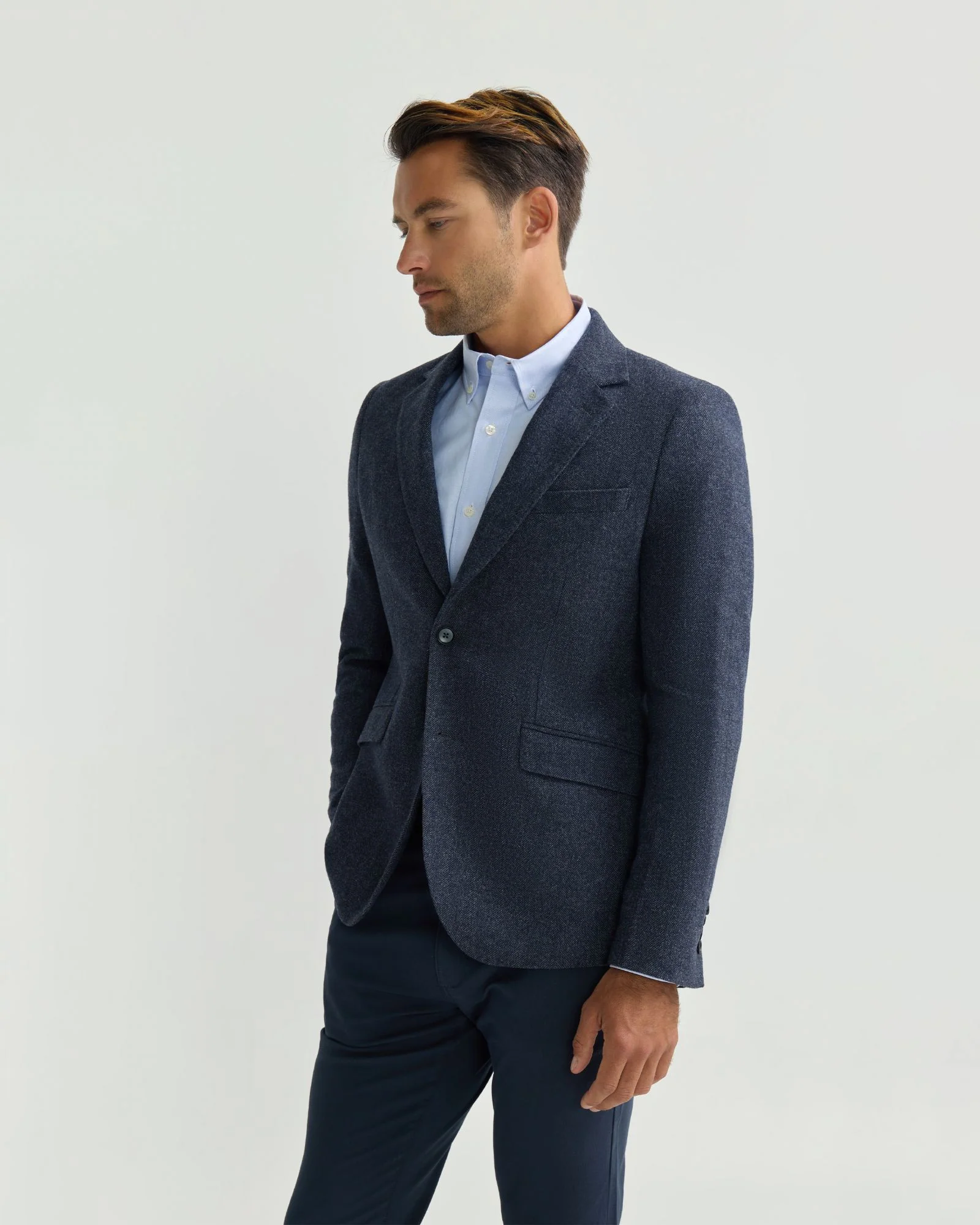 Blake Herringbone Wool Blazer - Image 13