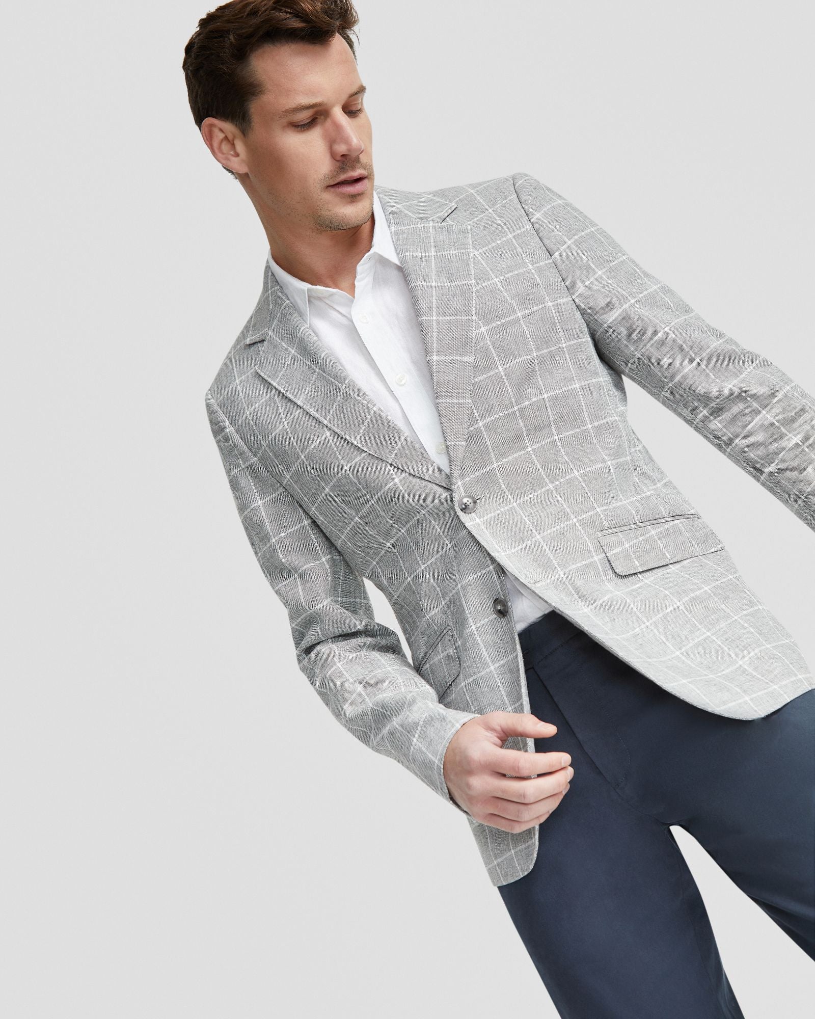 Blake Linen Blend Check Blazer - Image 4