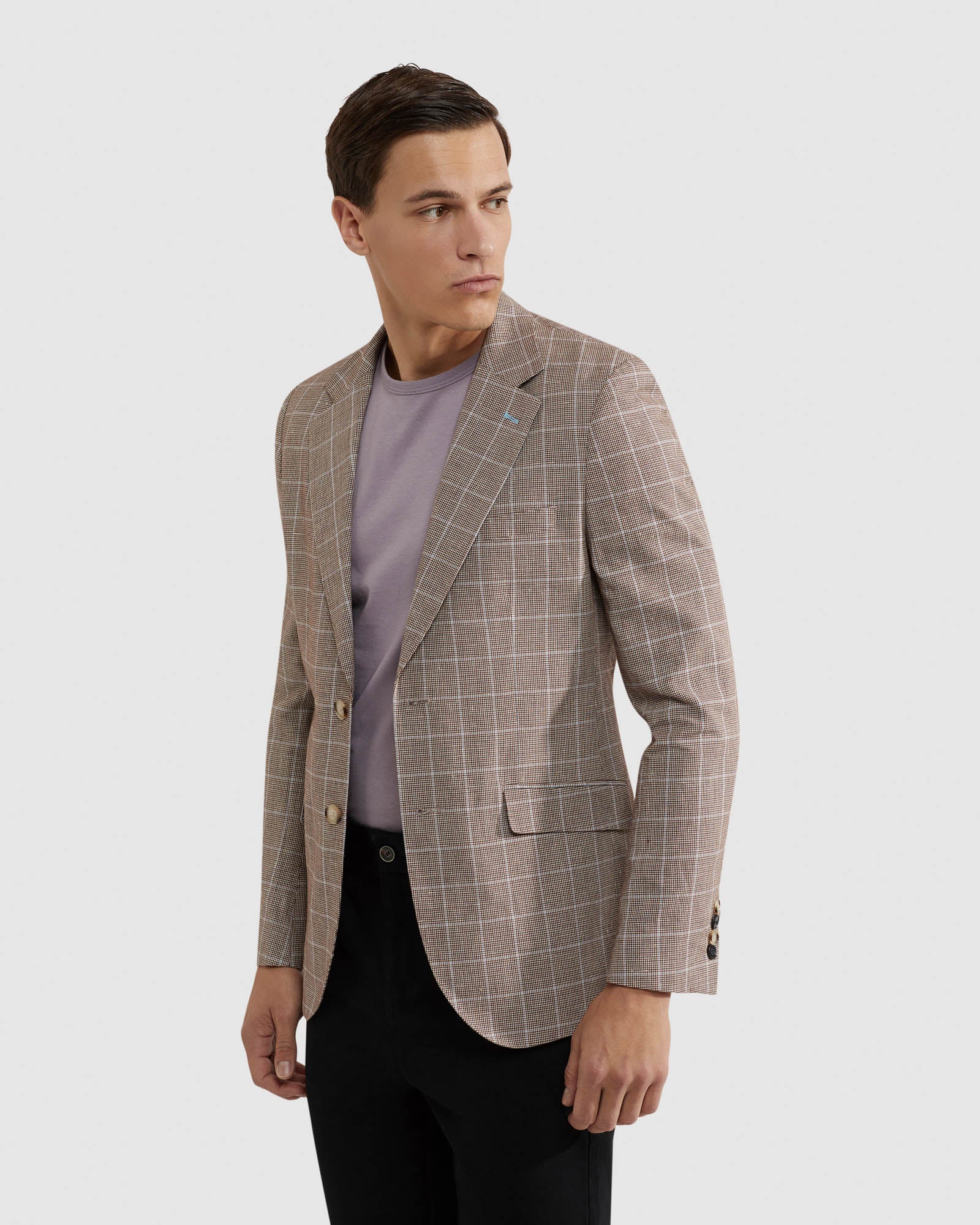Blake Linen/ Cotton Checked Blazer - Image 2