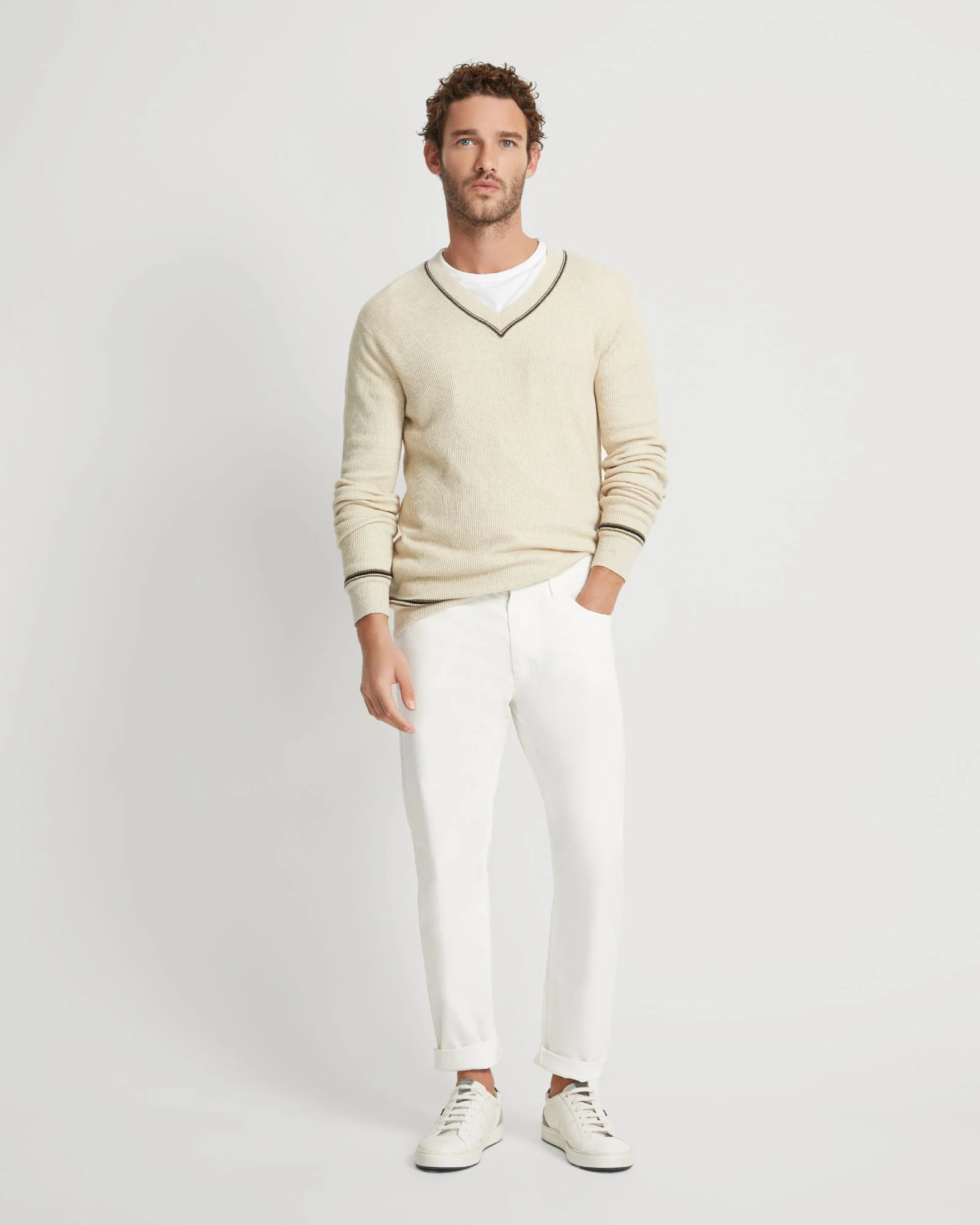 Bruno Cashmere Blend V-Neck Top - Image 7