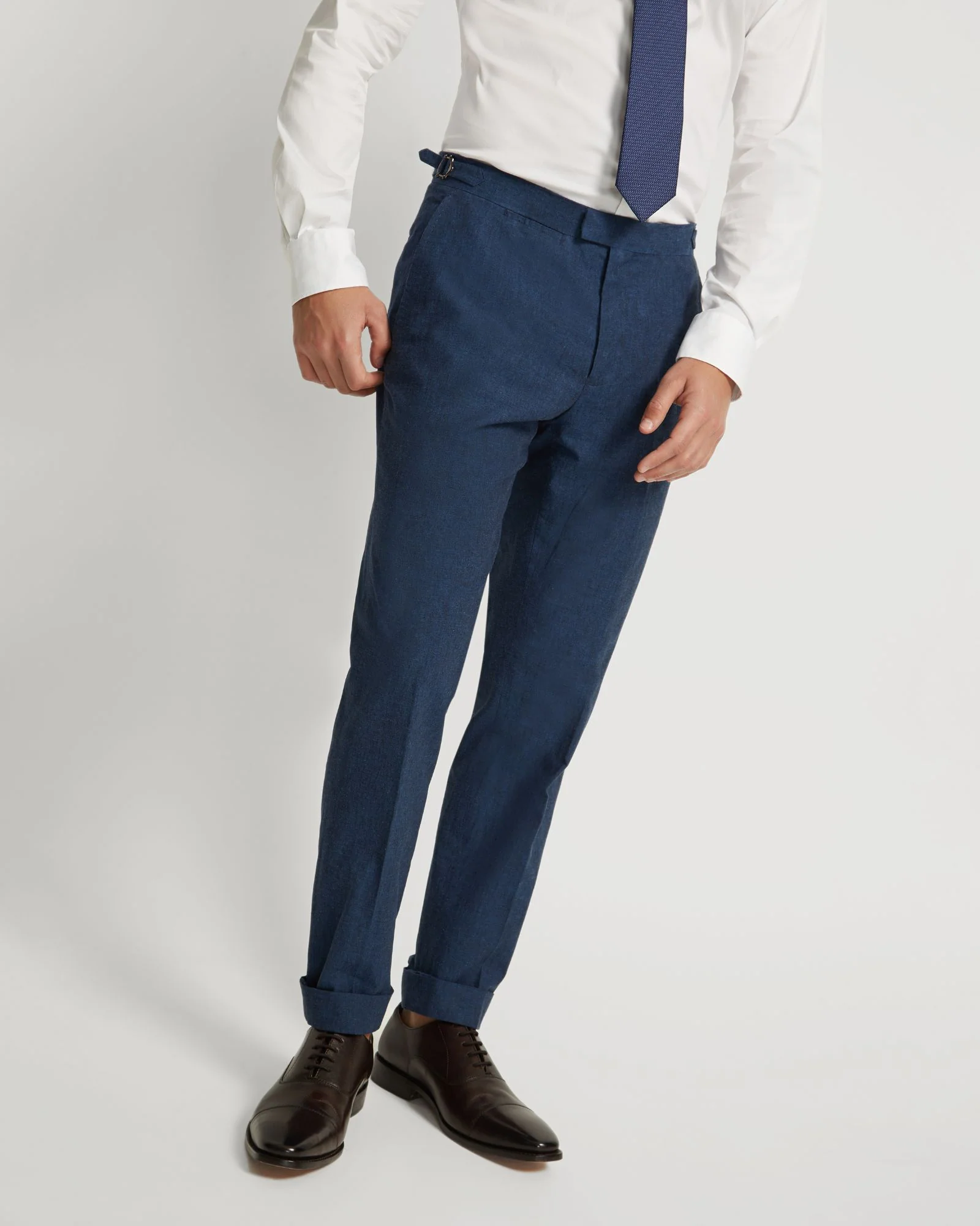 Byron Linen Blend Cuffed Trousers - Image 4