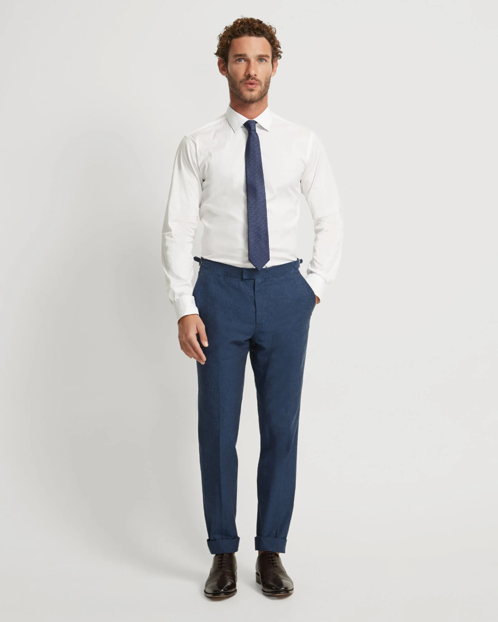 Byron Linen Blend Cuffed Trousers - Image 7