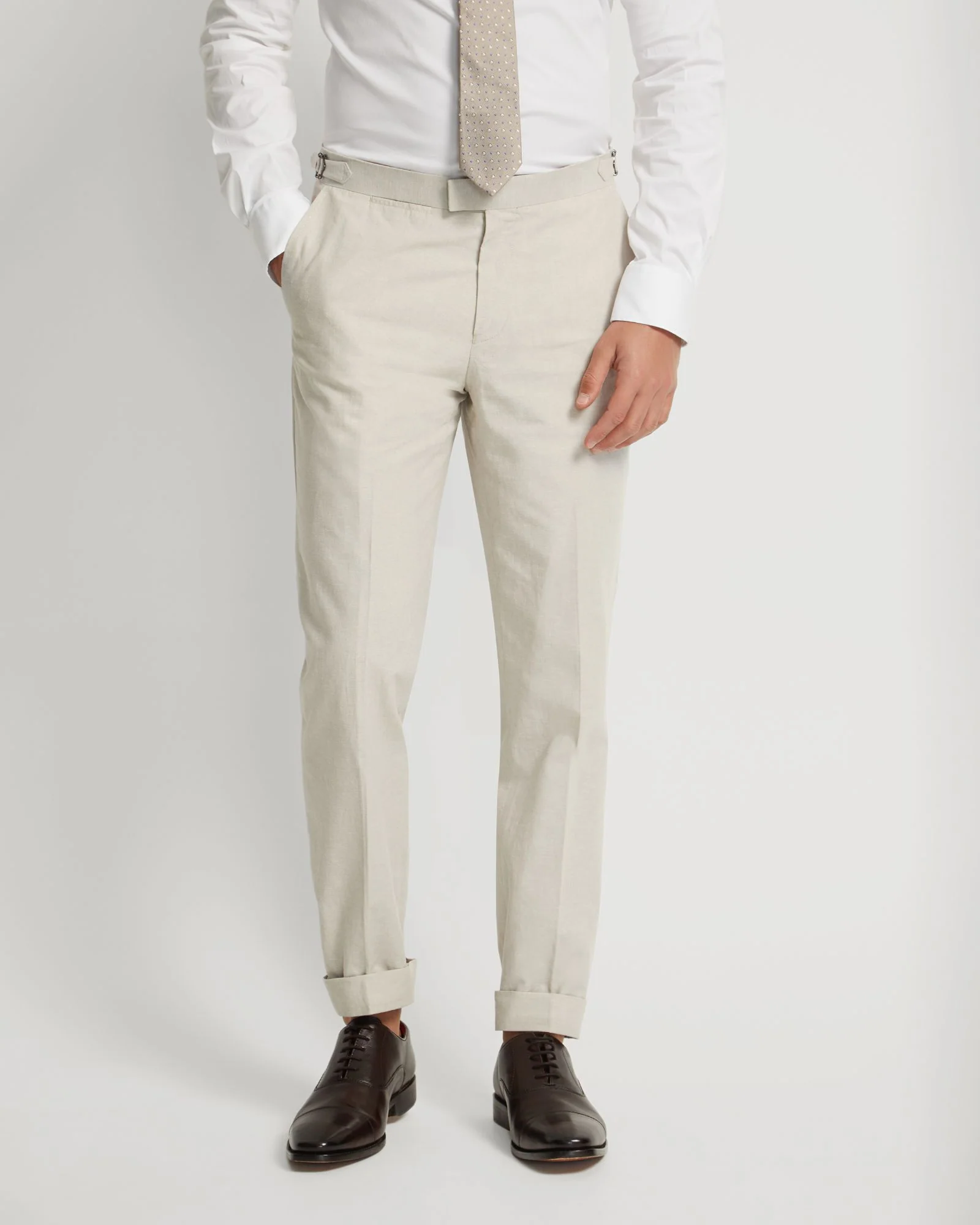 Byron Linen Blend Cuffed Trousers - Image 8
