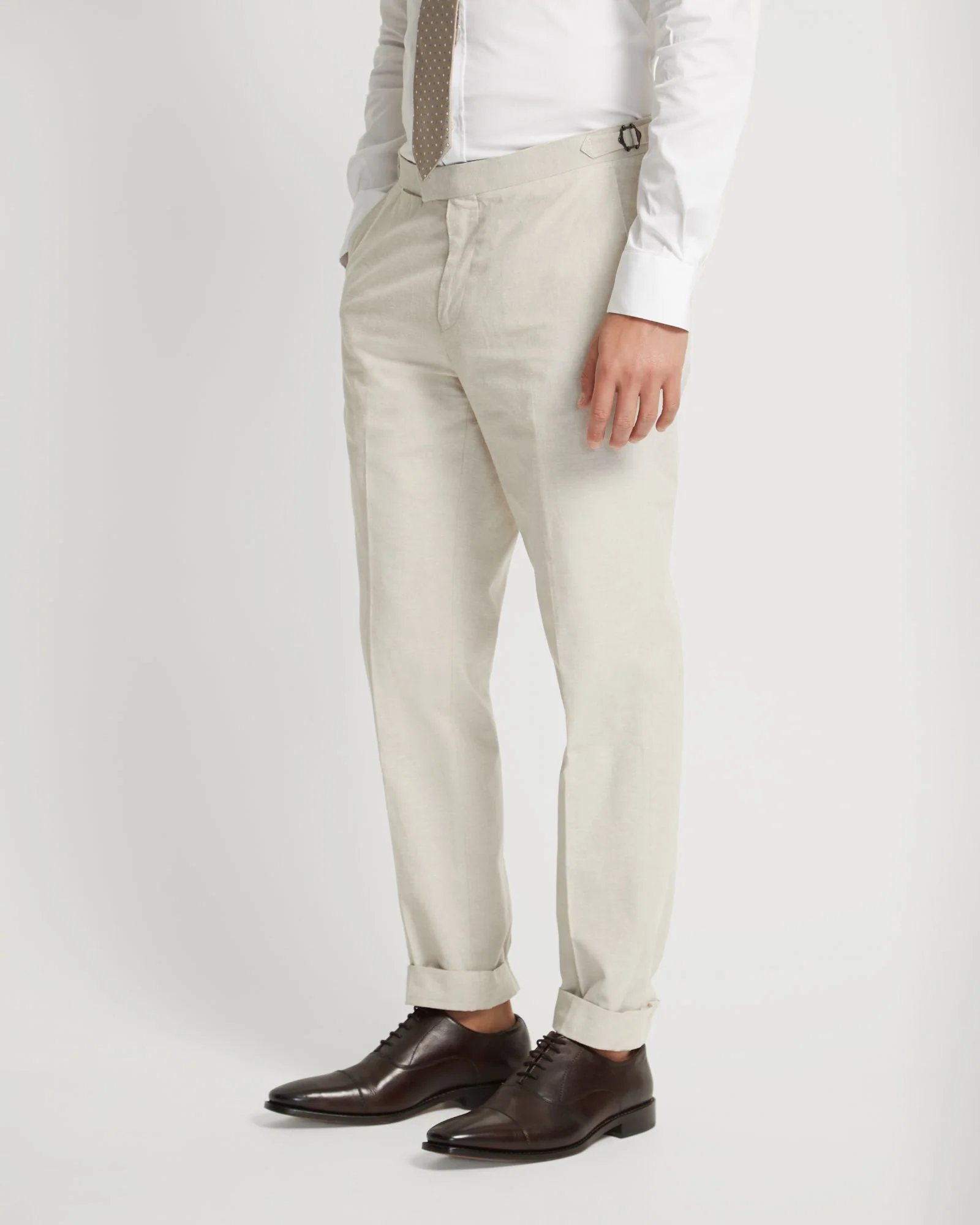 Byron Linen Blend Cuffed Trousers - Image 9