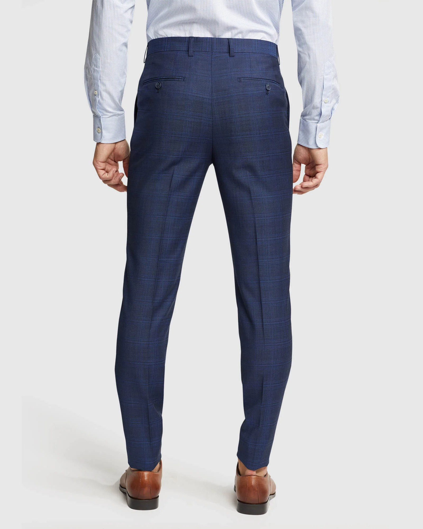 Byron Wool Checked Suit Trousers - Image 3