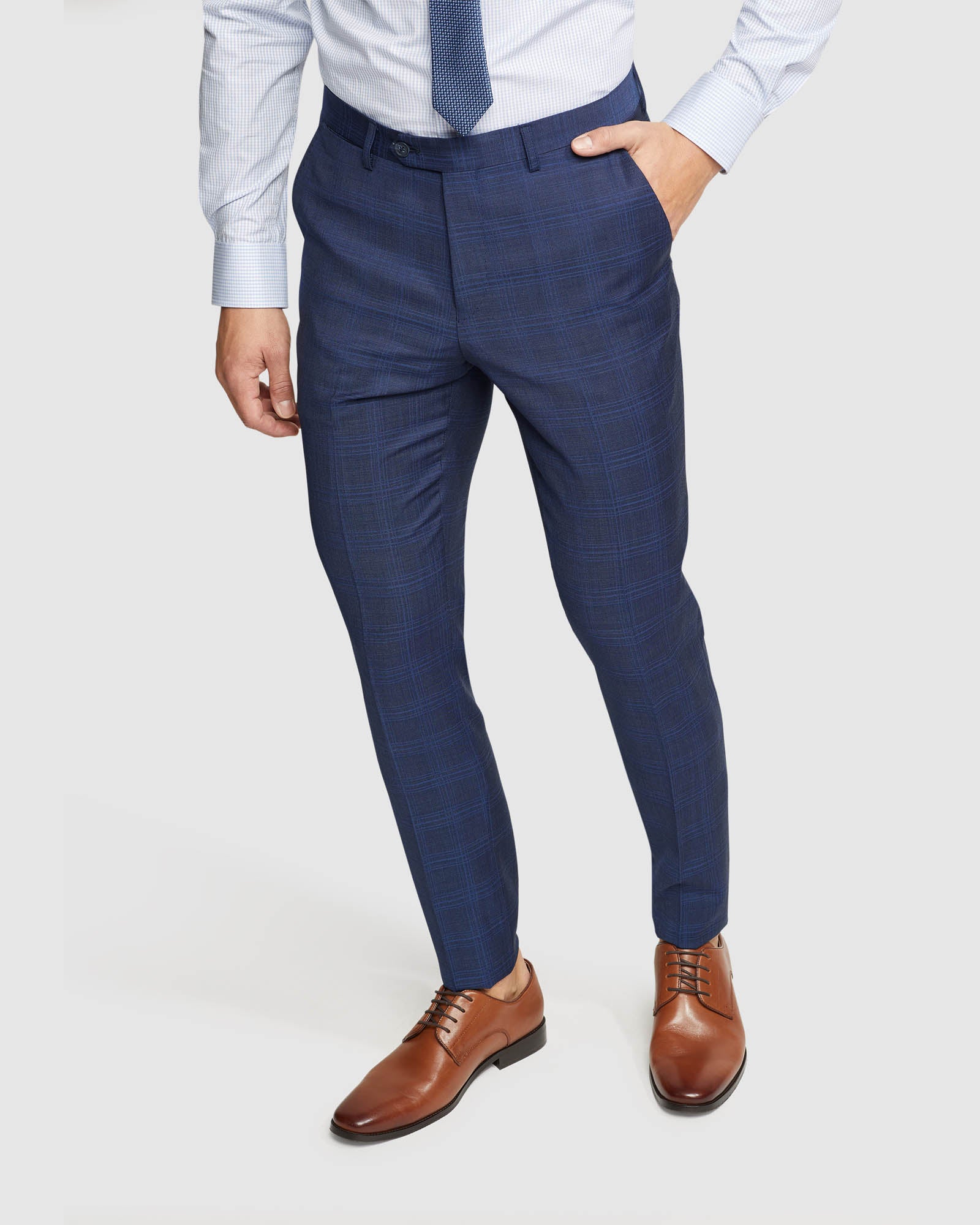 Byron Wool Checked Suit Trousers - Image 4