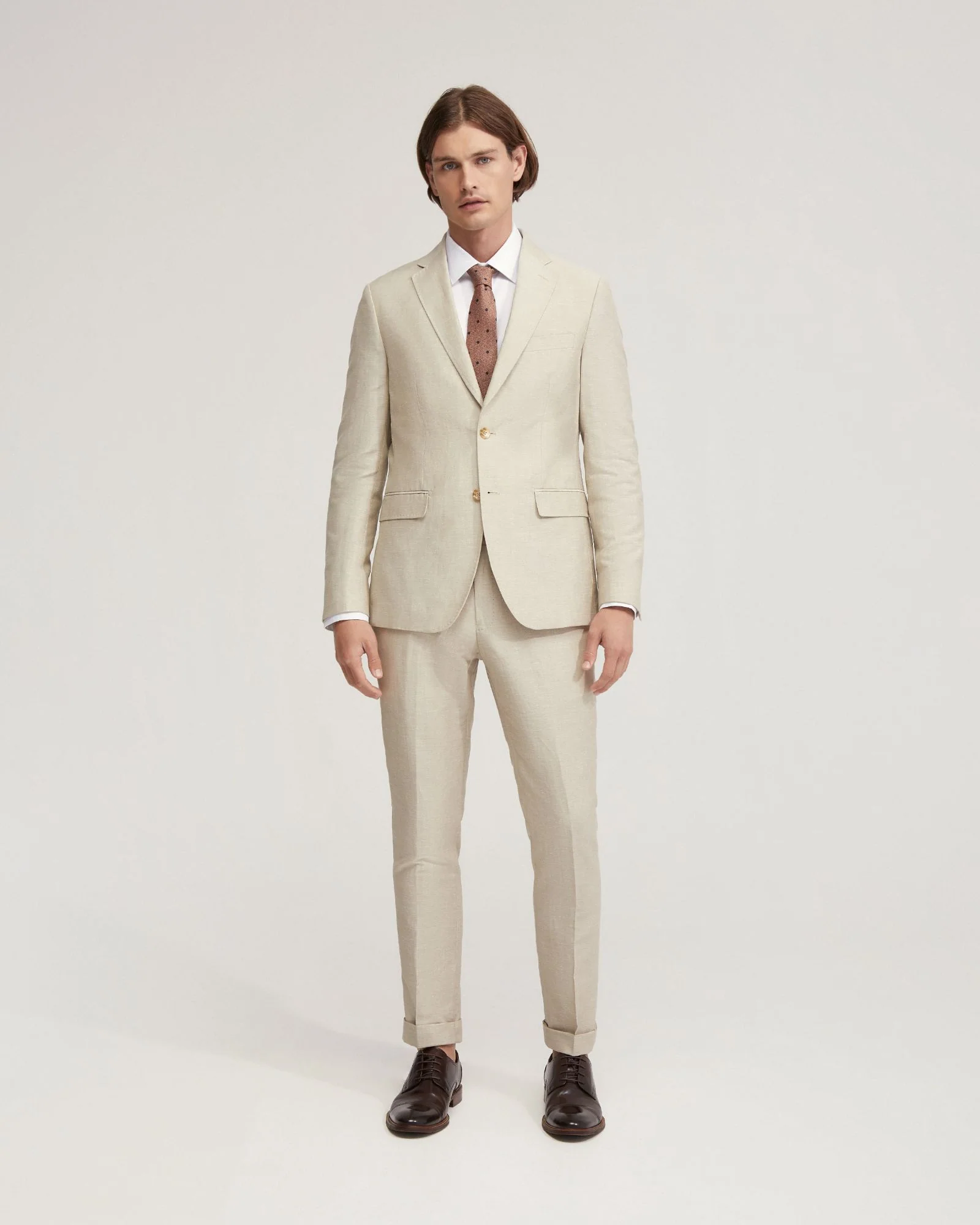 Byron Wool Linen Cuffed Suit Trousers - Image 5