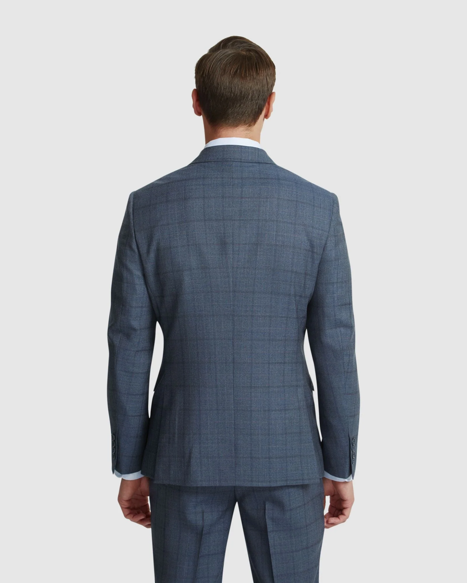 Byron Wool Check Suit Jacket Peak Lapel - Image 3