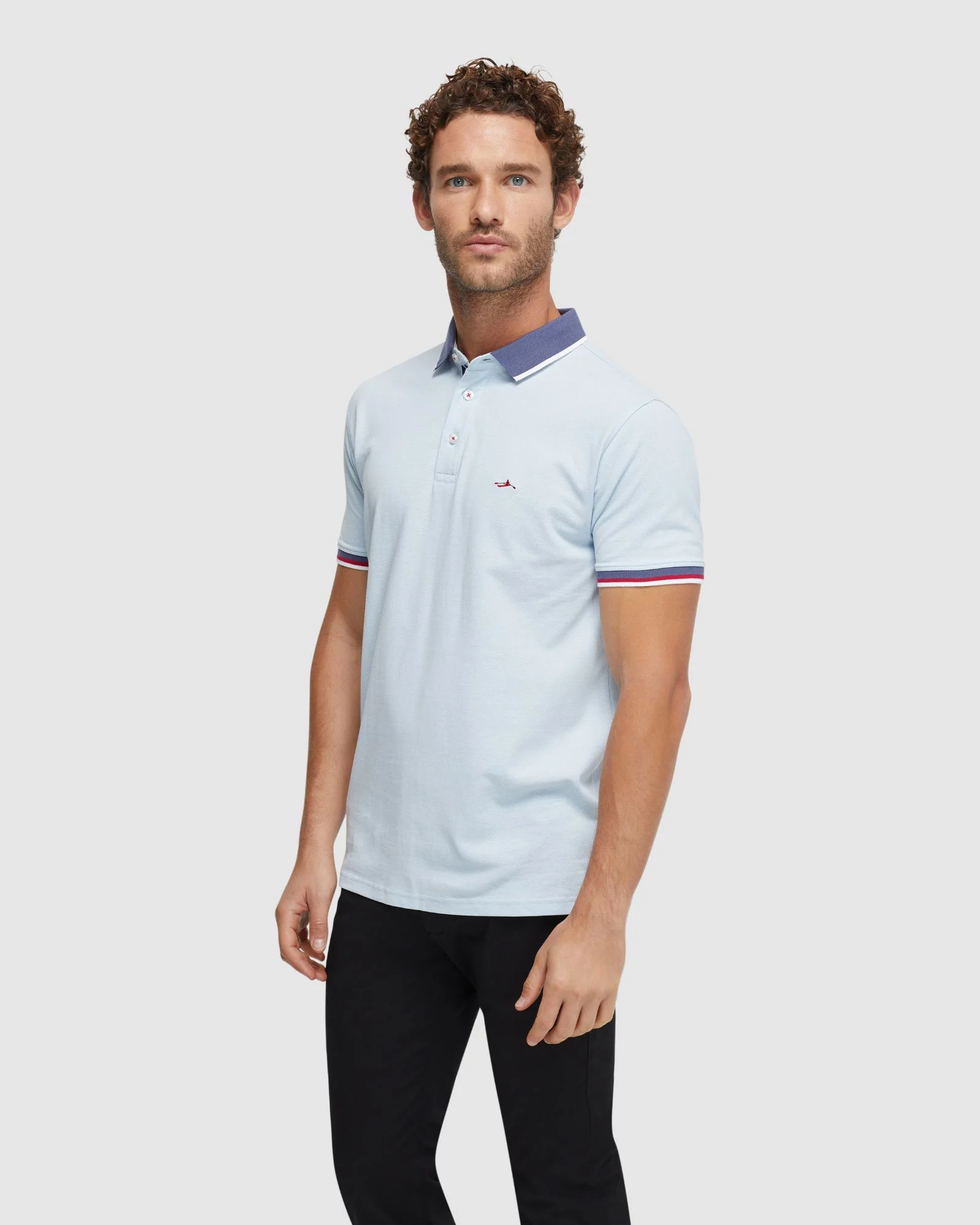 Cam Contrast Collar Pique Polo - Image 2