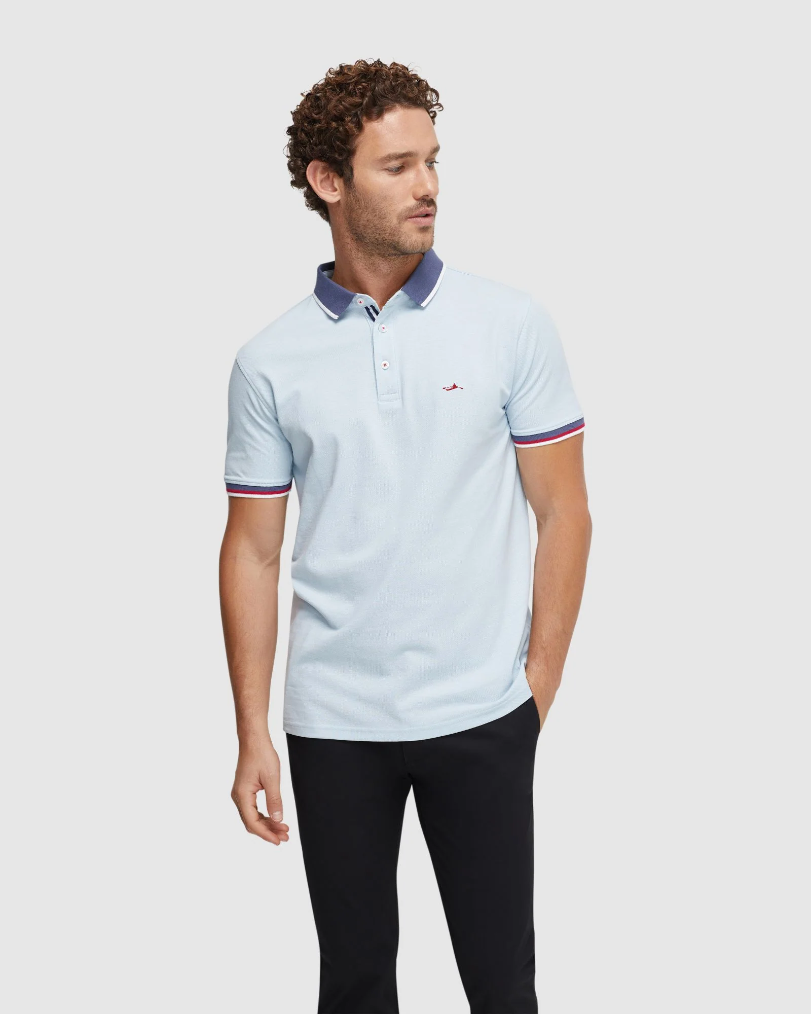 Cam Contrast Collar Pique Polo - Image 5