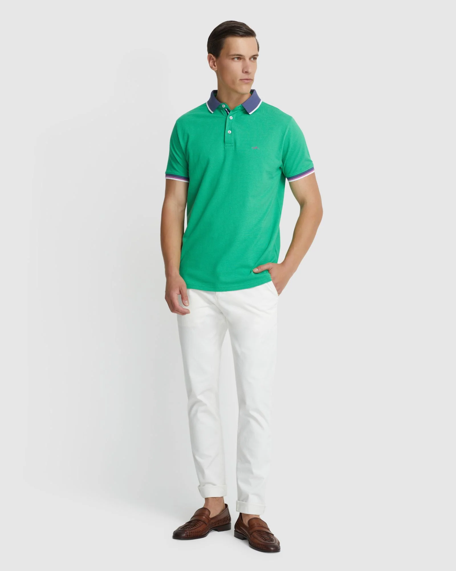 Cam Contrast Collar Pique Polo - Image 8