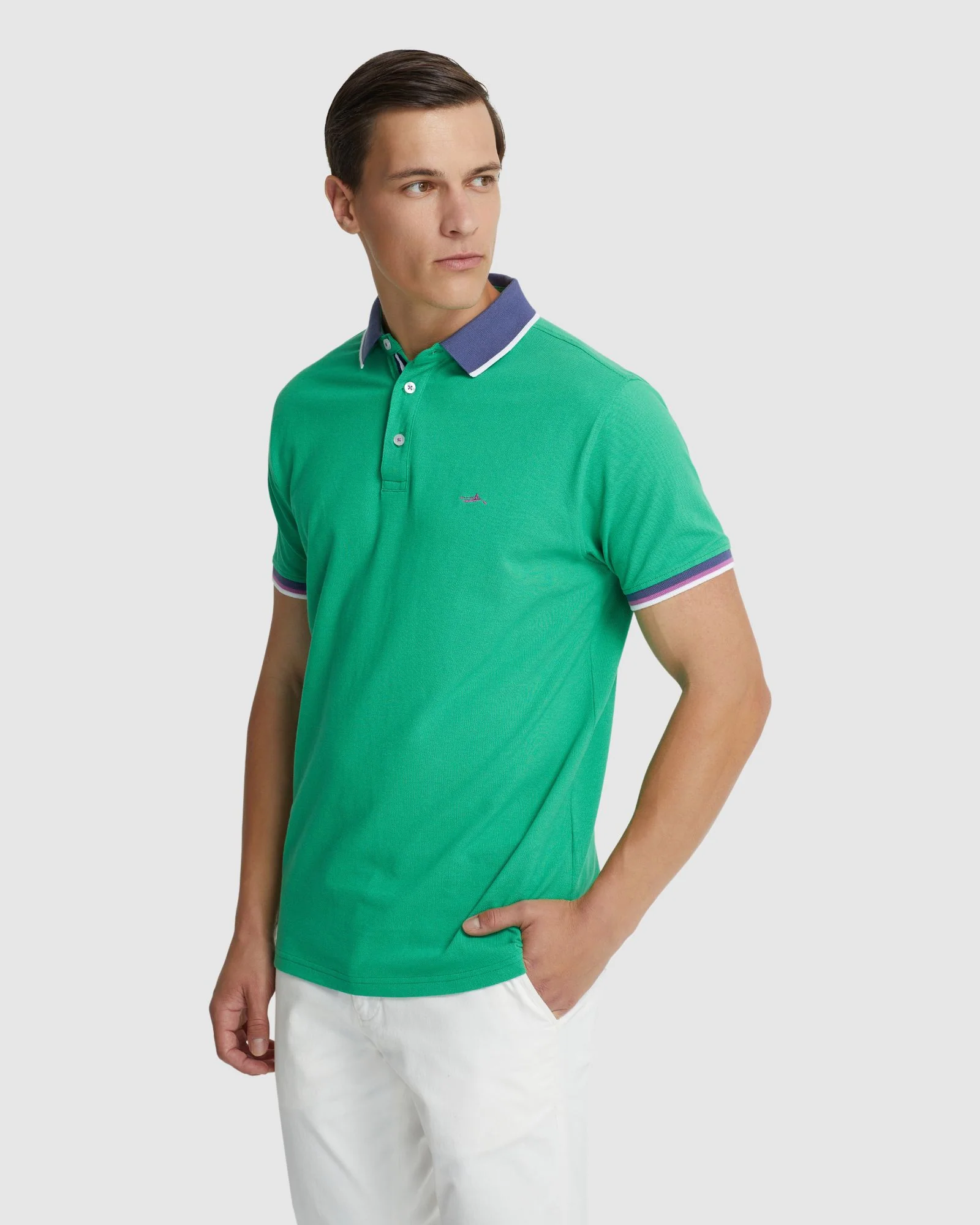Cam Contrast Collar Pique Polo - Image 9