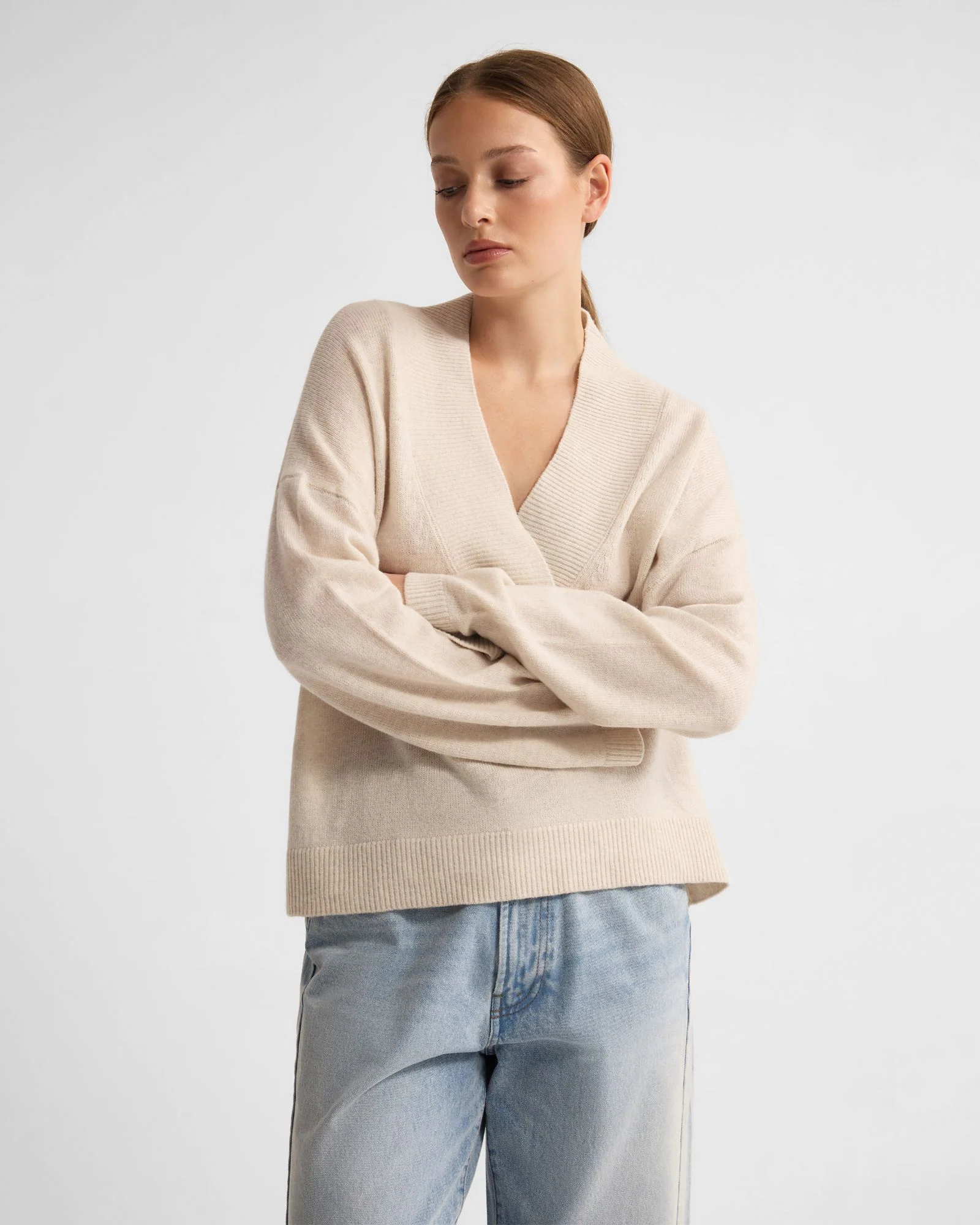 Camille V-Neck Wool Blend Knit - Image 13