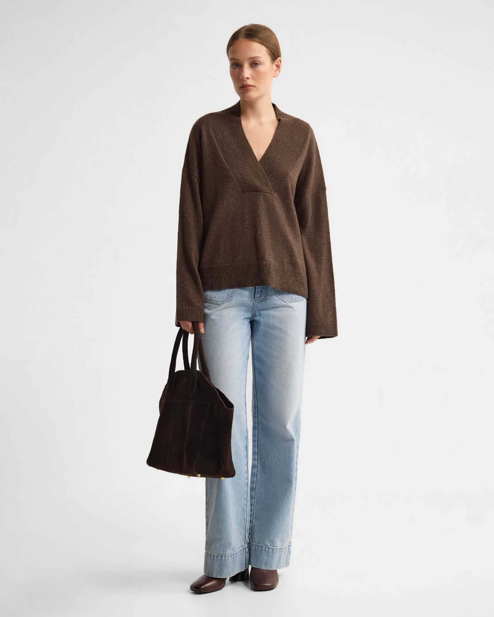 Camille V-Neck Wool Blend Knit - Image 2