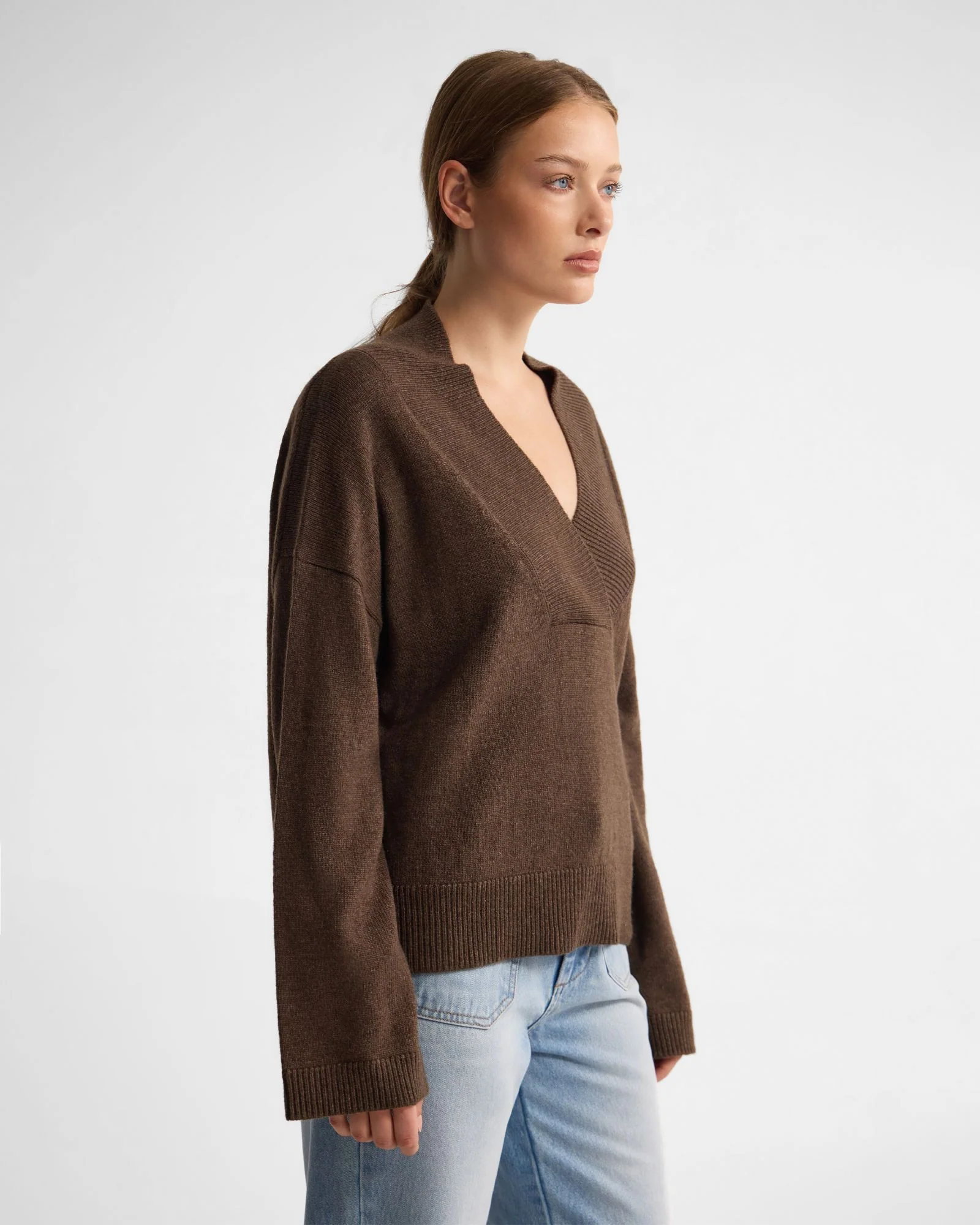 Camille V-Neck Wool Blend Knit - Image 3