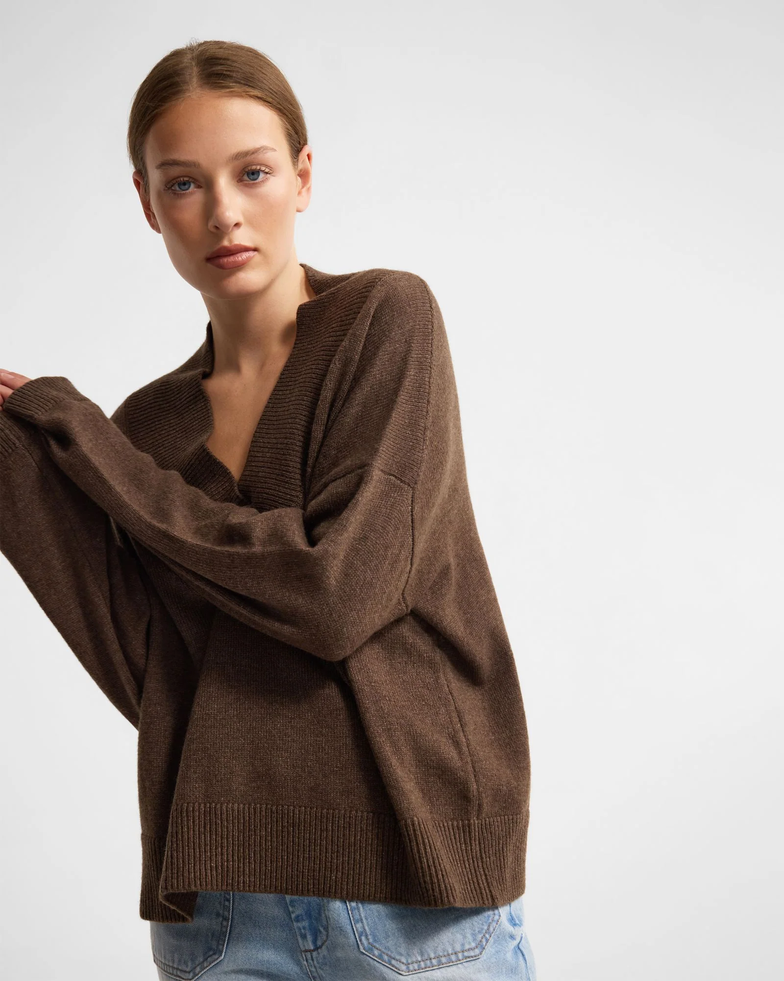 Camille V-Neck Wool Blend Knit - Image 5
