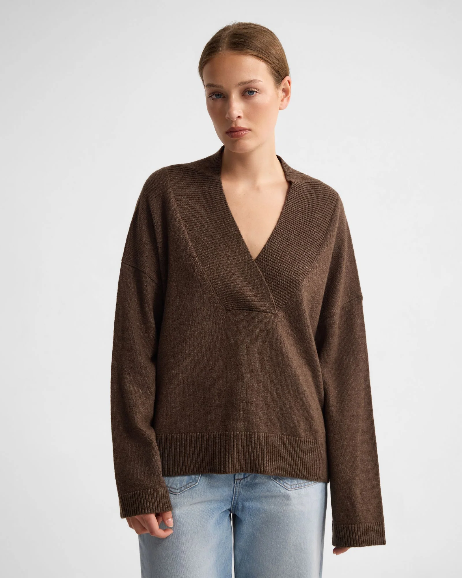 Camille V-Neck Wool Blend Knit - Image 6