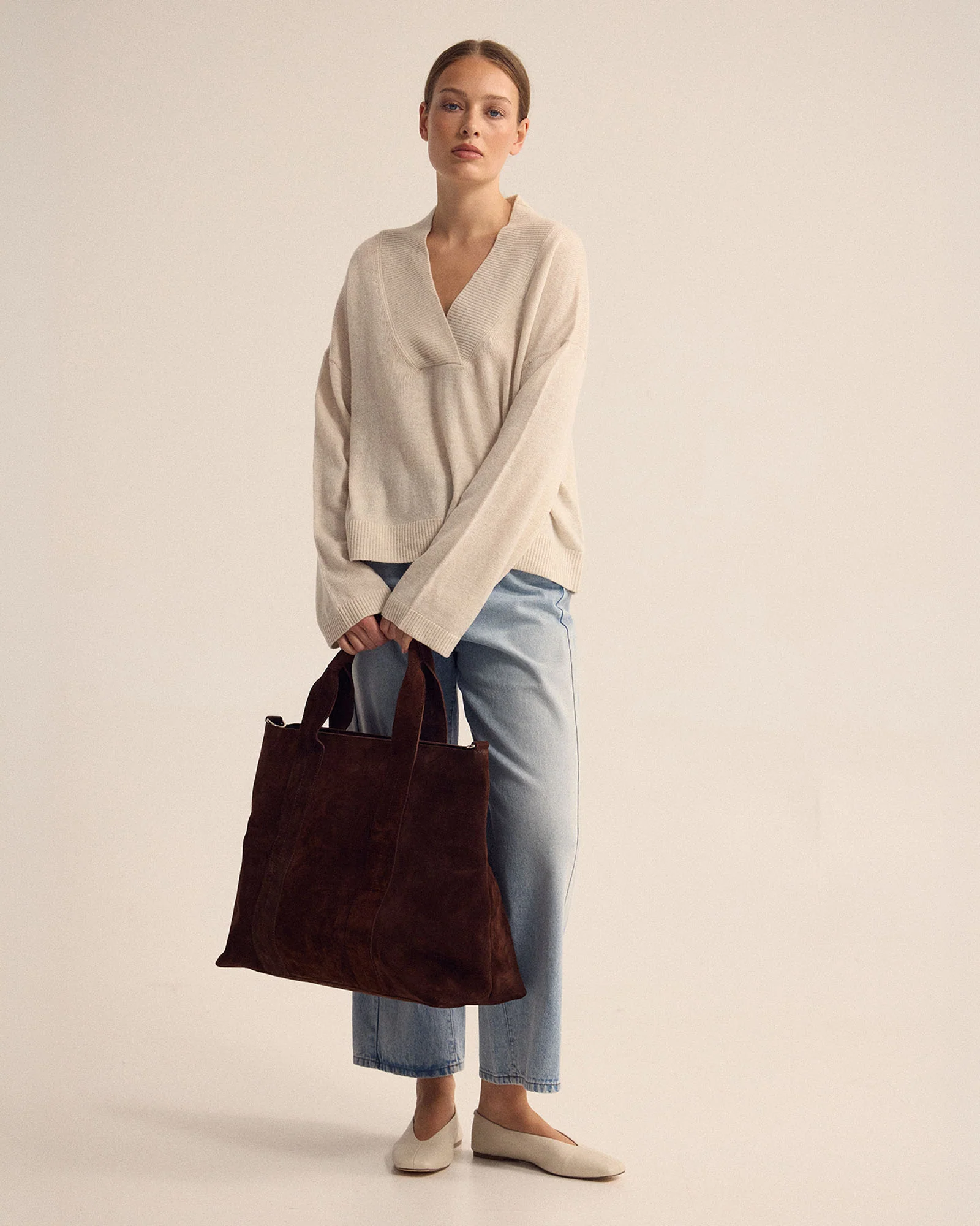 Camille V-Neck Wool Blend Knit - Image 9