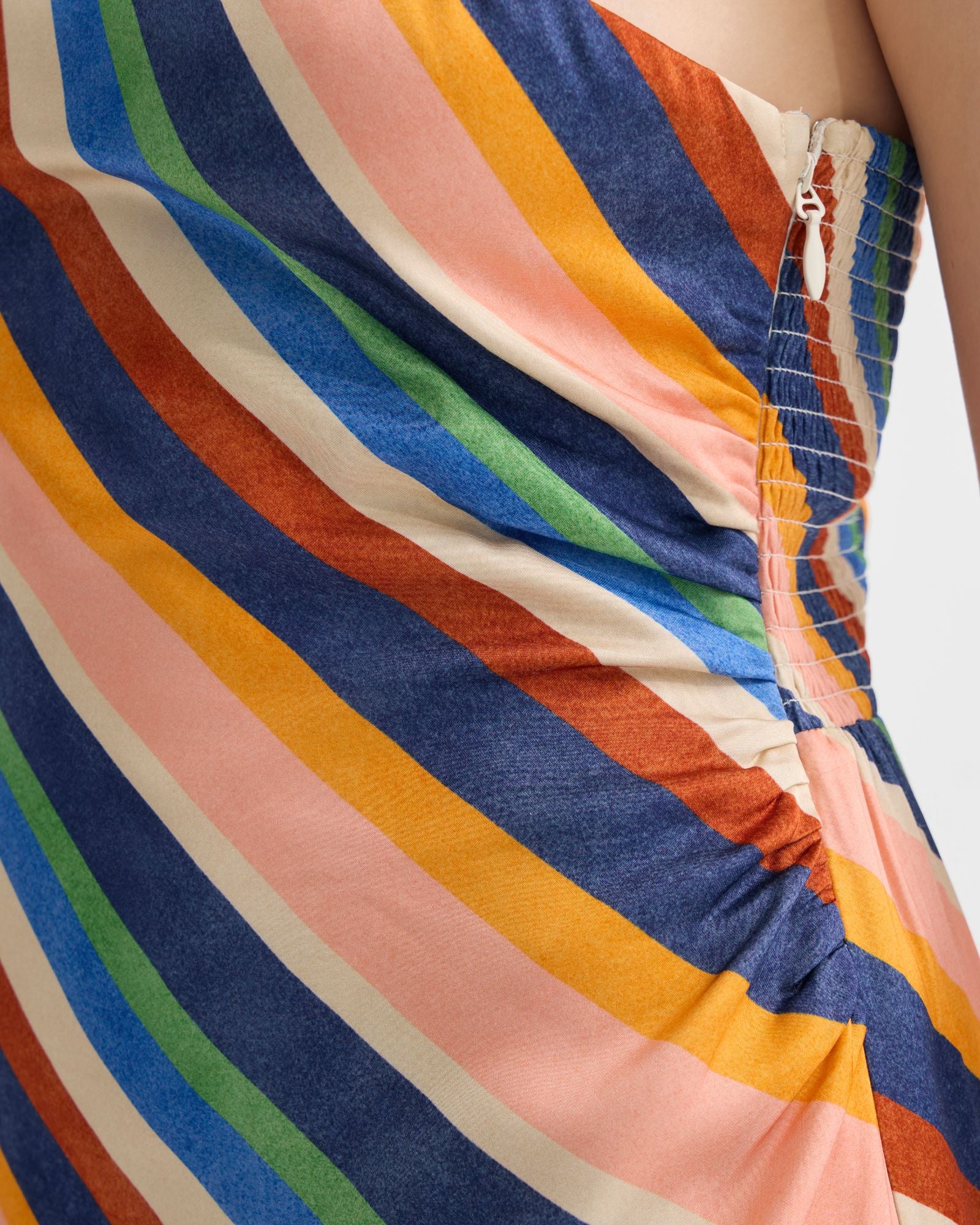Capri Striped One Shoulder Dress - Image 6