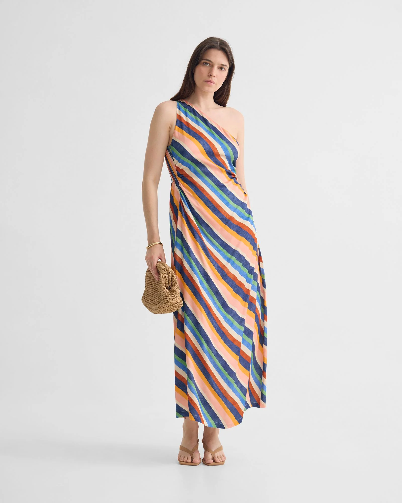 Capri Striped One Shoulder Dress - Image 7