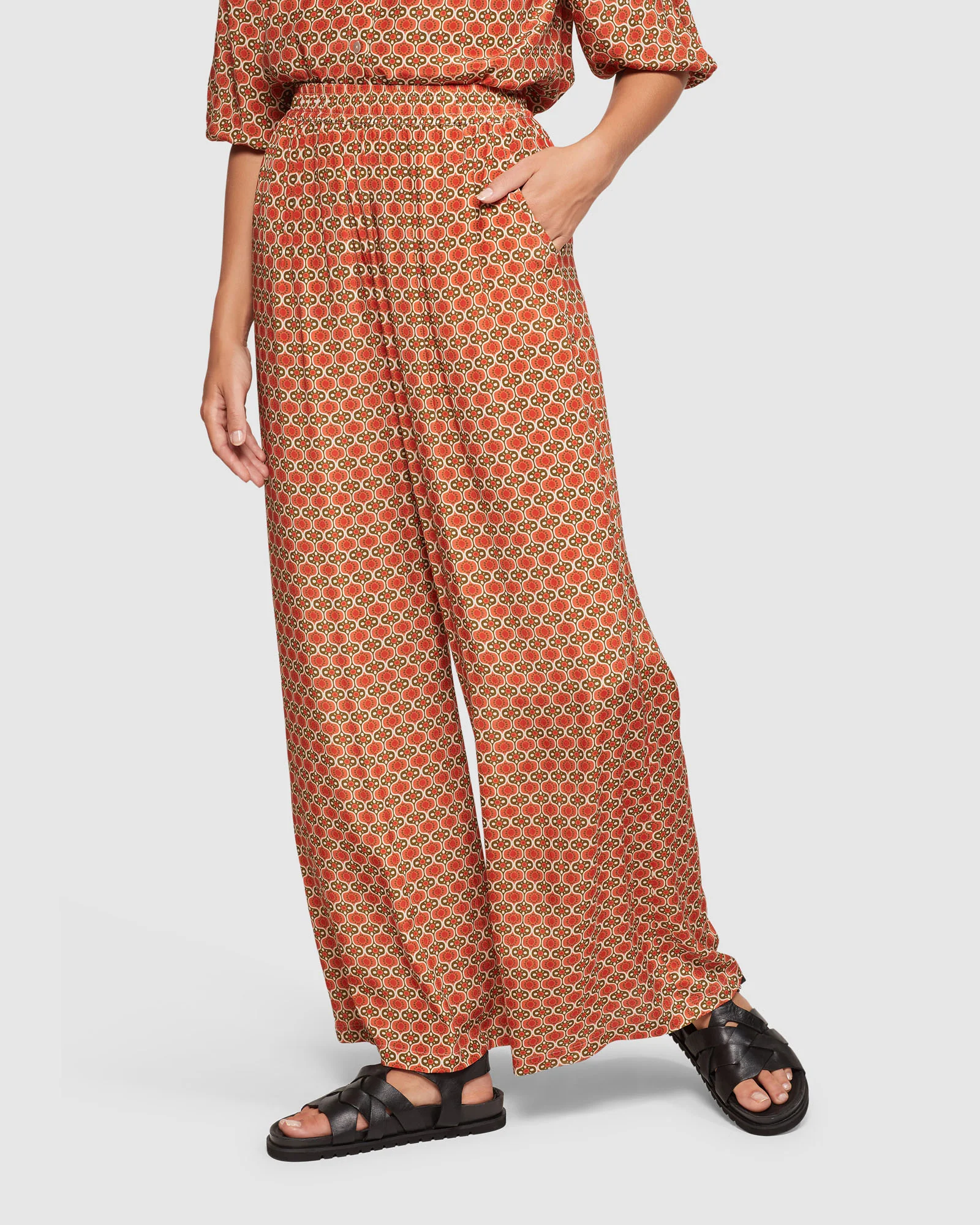 Chantel Geo Print Wide Leg Pants - Image 2