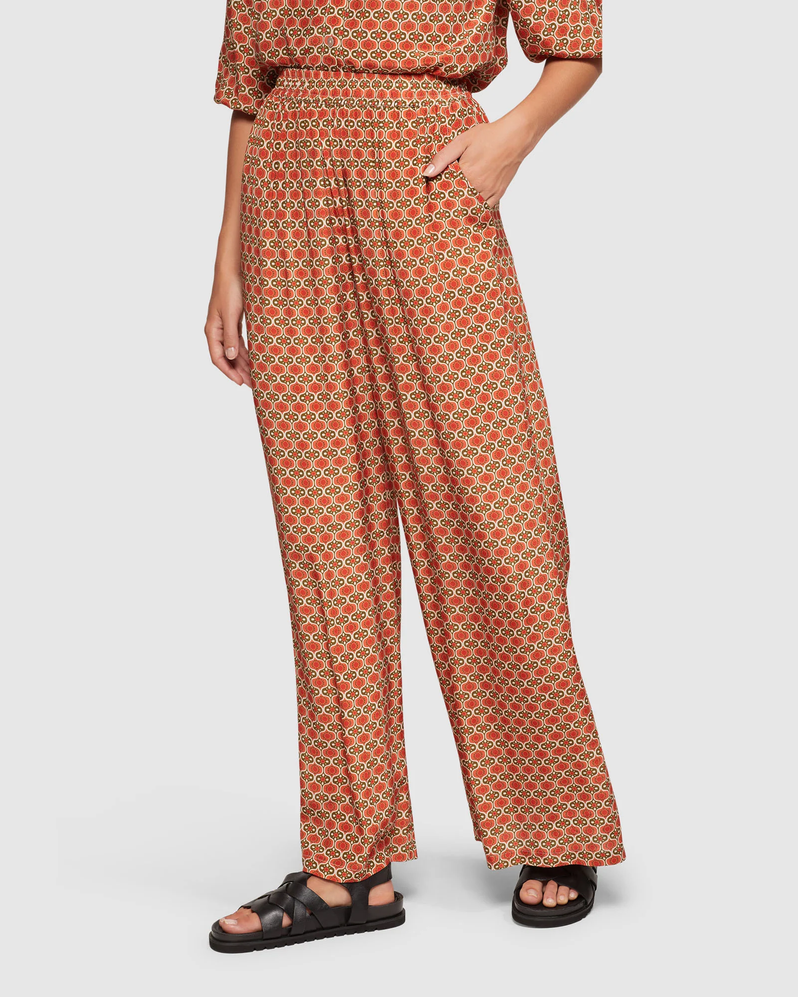 Chantel Geo Print Wide Leg Pants - Image 4